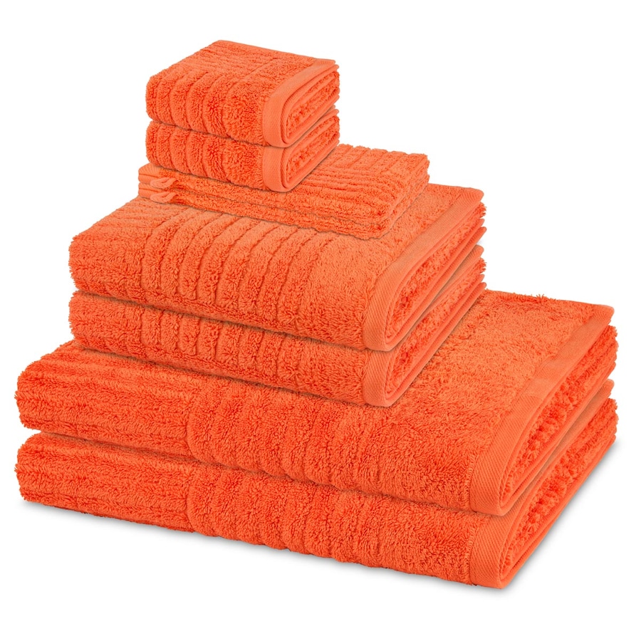 ROSS Handtuch-Set Carre (8-teilig) Orange Coral