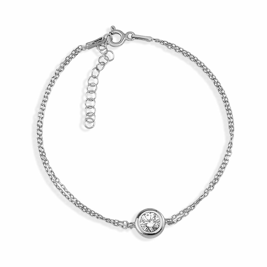 dKeniz Armband 925/- Sterling Silber Zirkonia weiß 20,0cm Weiss Damen
