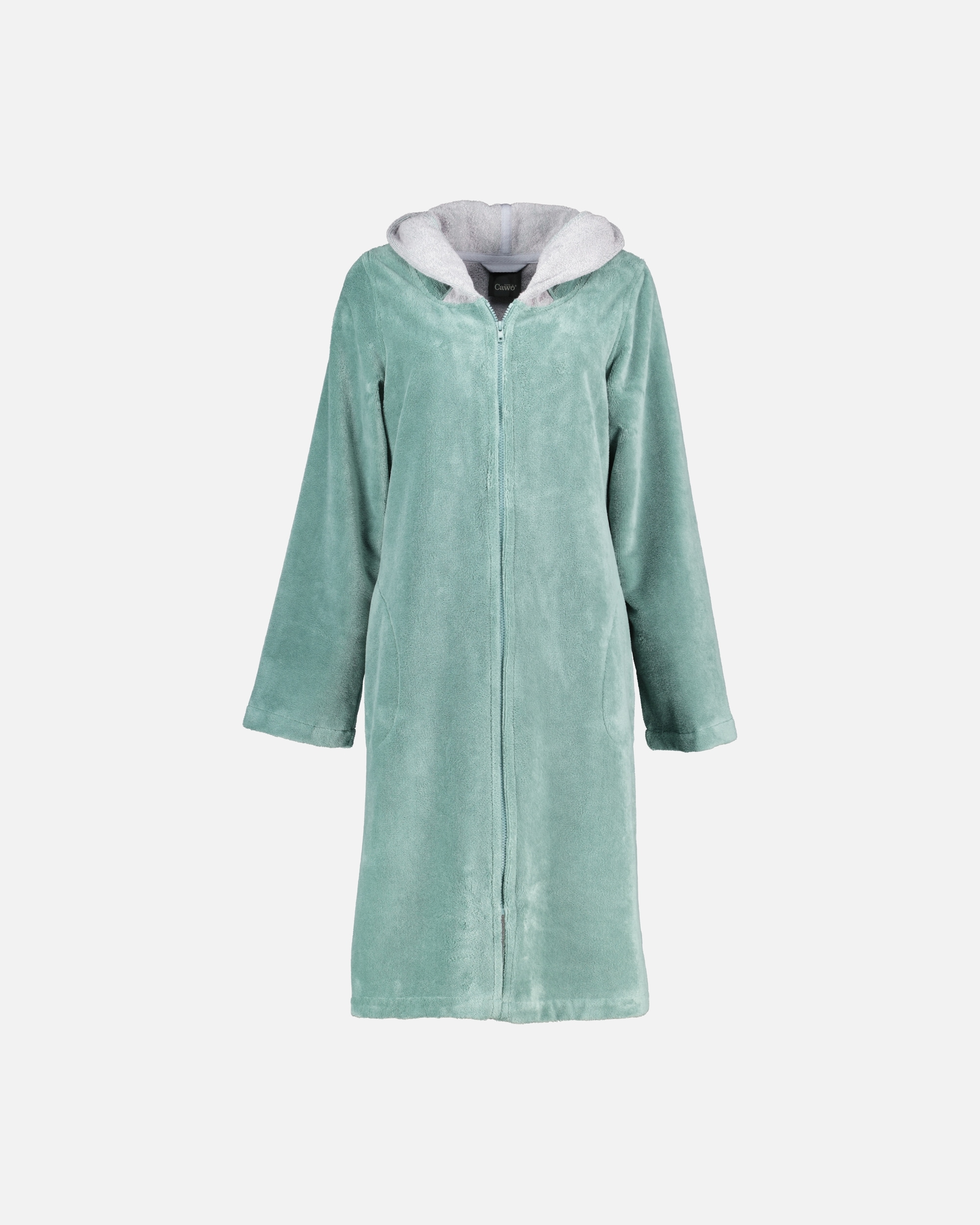 Bademantel für Unisex Cawö Cawö Bademäntel Damen Kurzmantel mit Kapuze Kapuze 841 fjord - 47 S