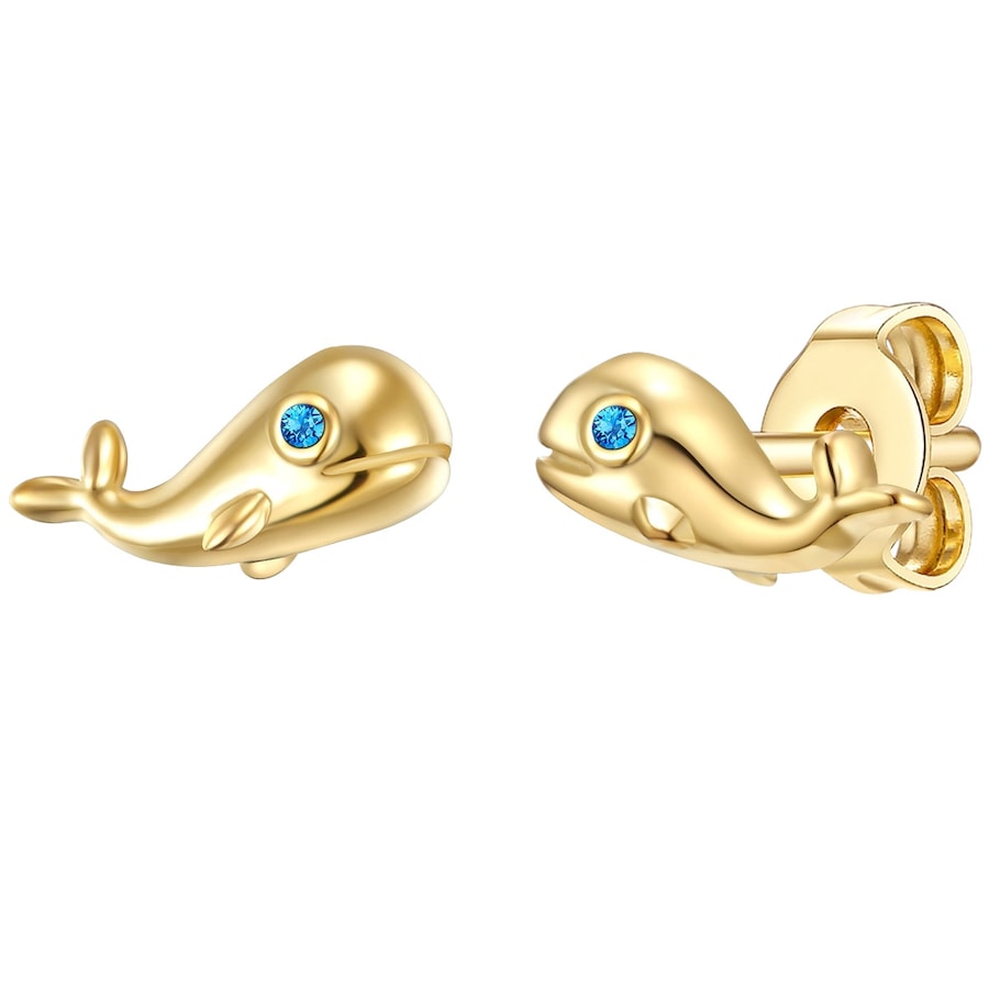 Glanzstücke München Ohrstecker Wal Sterling Silber Zirkonia in Gelbgold 3,6 mm Damen