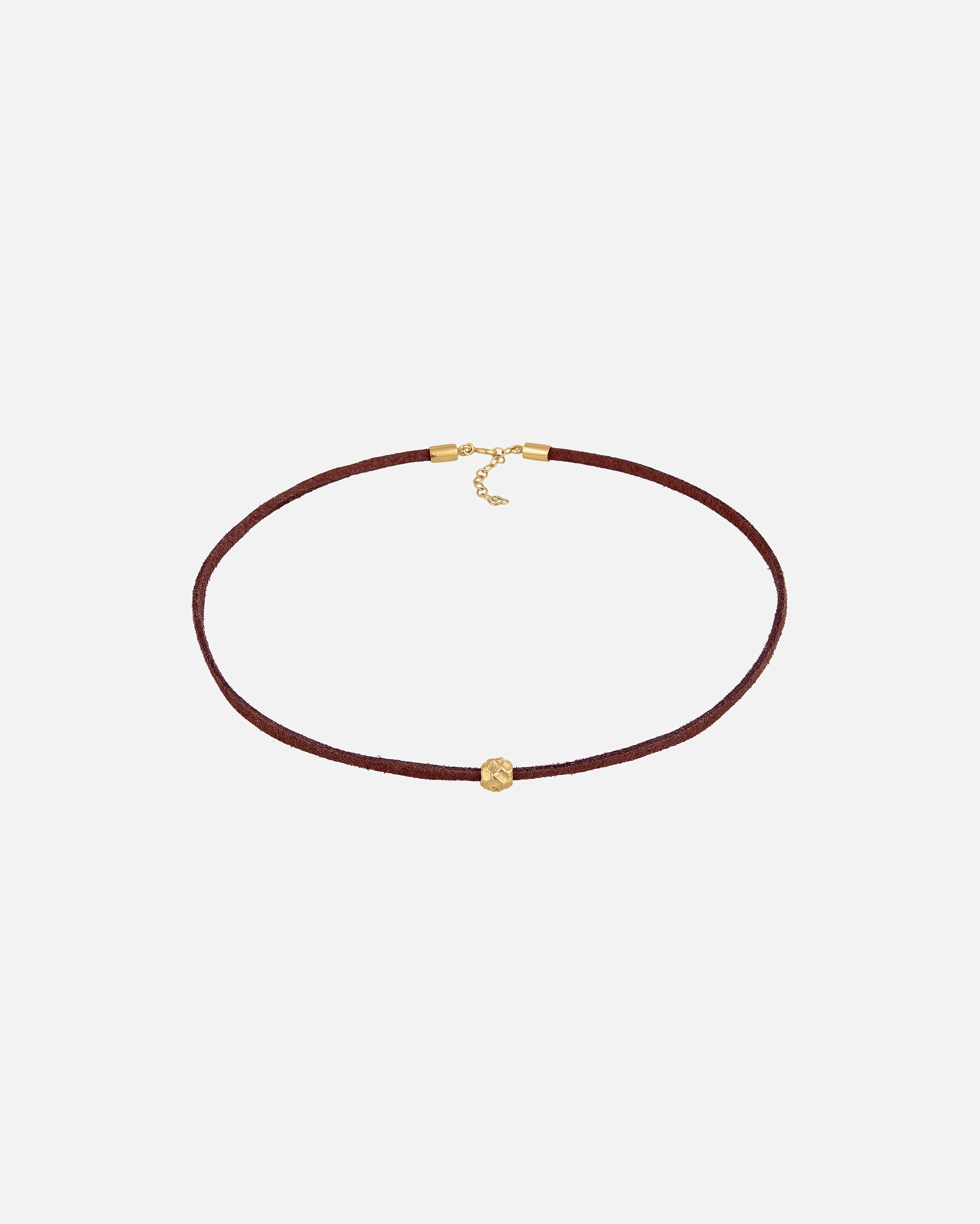 Halskette für Weiblich Elli Choker Velour Leder Bead Trend 925 Silber goldfarben
