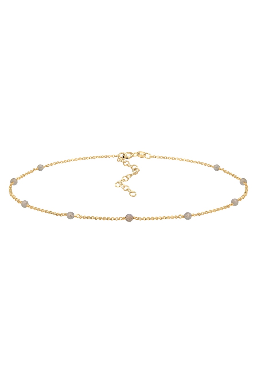 Elli Choker Erbskette Labradorit Kugeln Boho 925 Silber 36 Damen