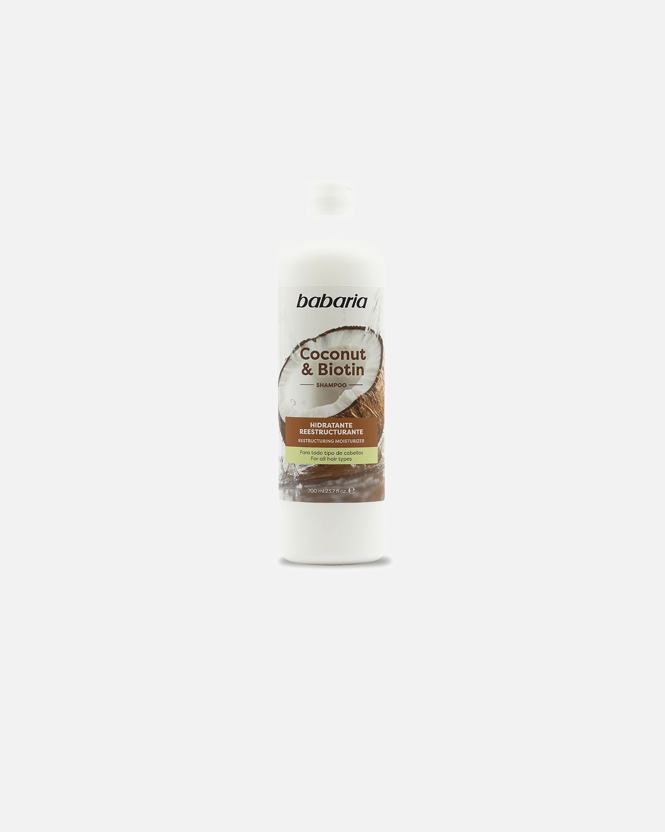 Haarbad für Unisex Babaria Restrukturierendes Feuchtigkeitsshampoo mit Kokosnuss und Biotin 700 ml