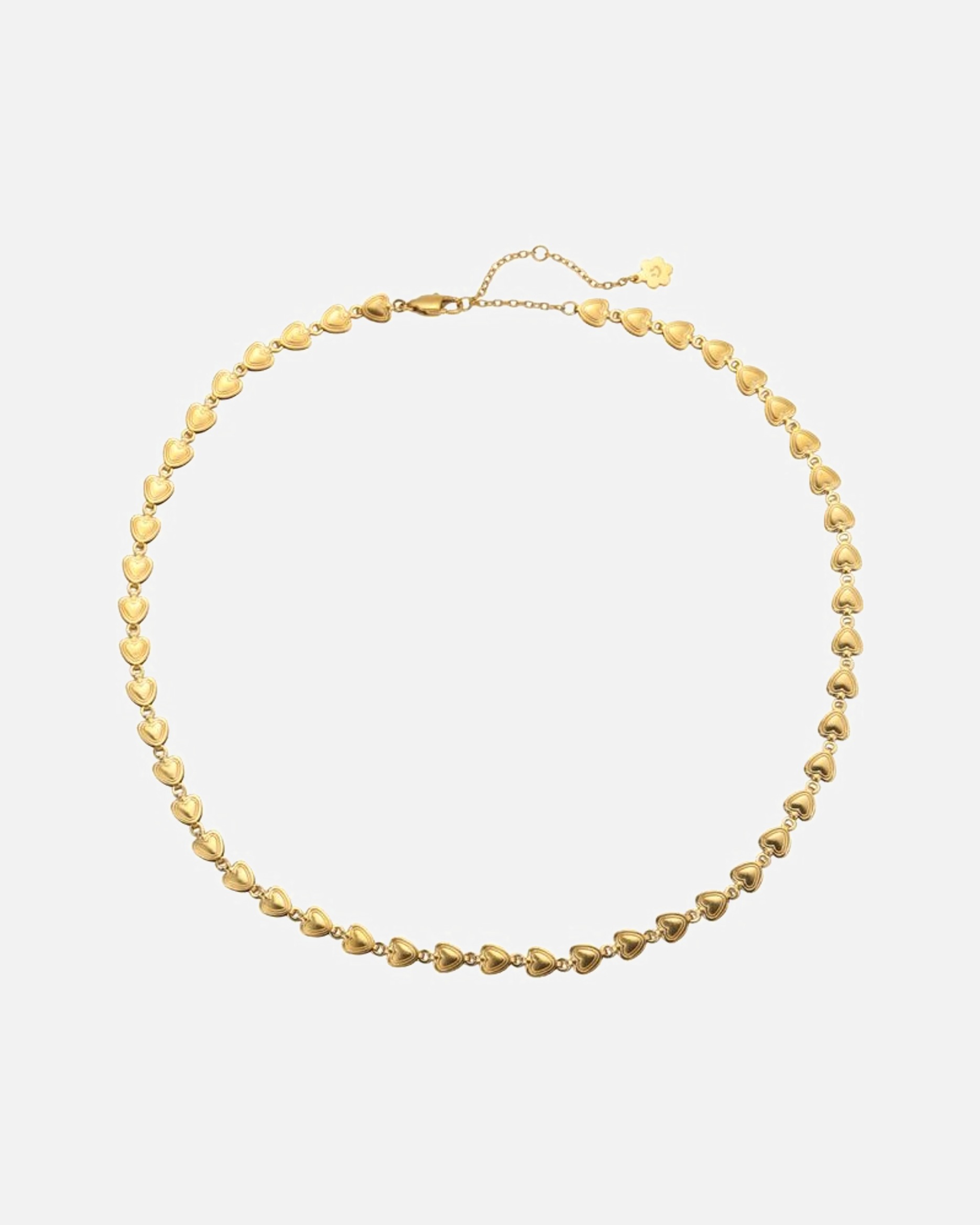 Halskette für Weiblich Hey Happiness Default Brand Line Herz Gliederkette Halskette – Edelstahl Schmuck – wasserfest Gold