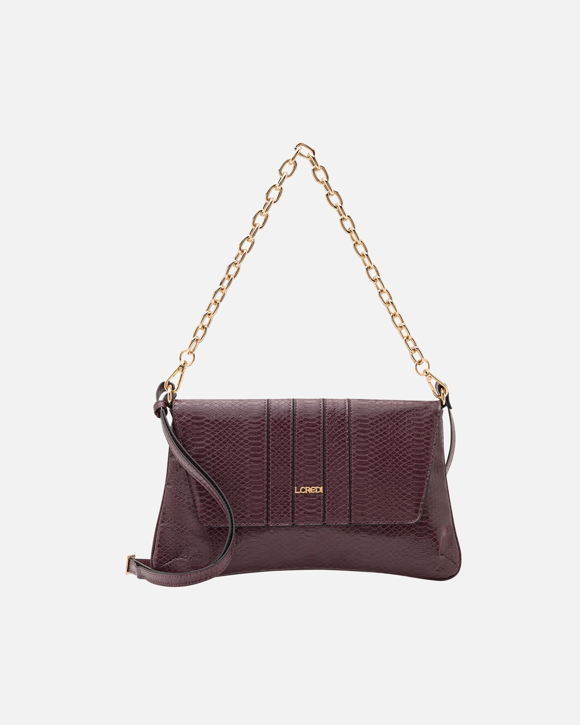 Clutch für Weiblich L.CREDI Schultertasche plum