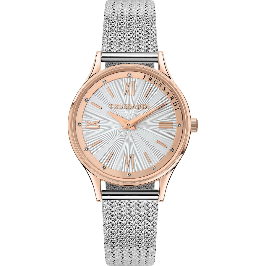 Trussardi Damenuhr Edelstahl roségold, silber Damen