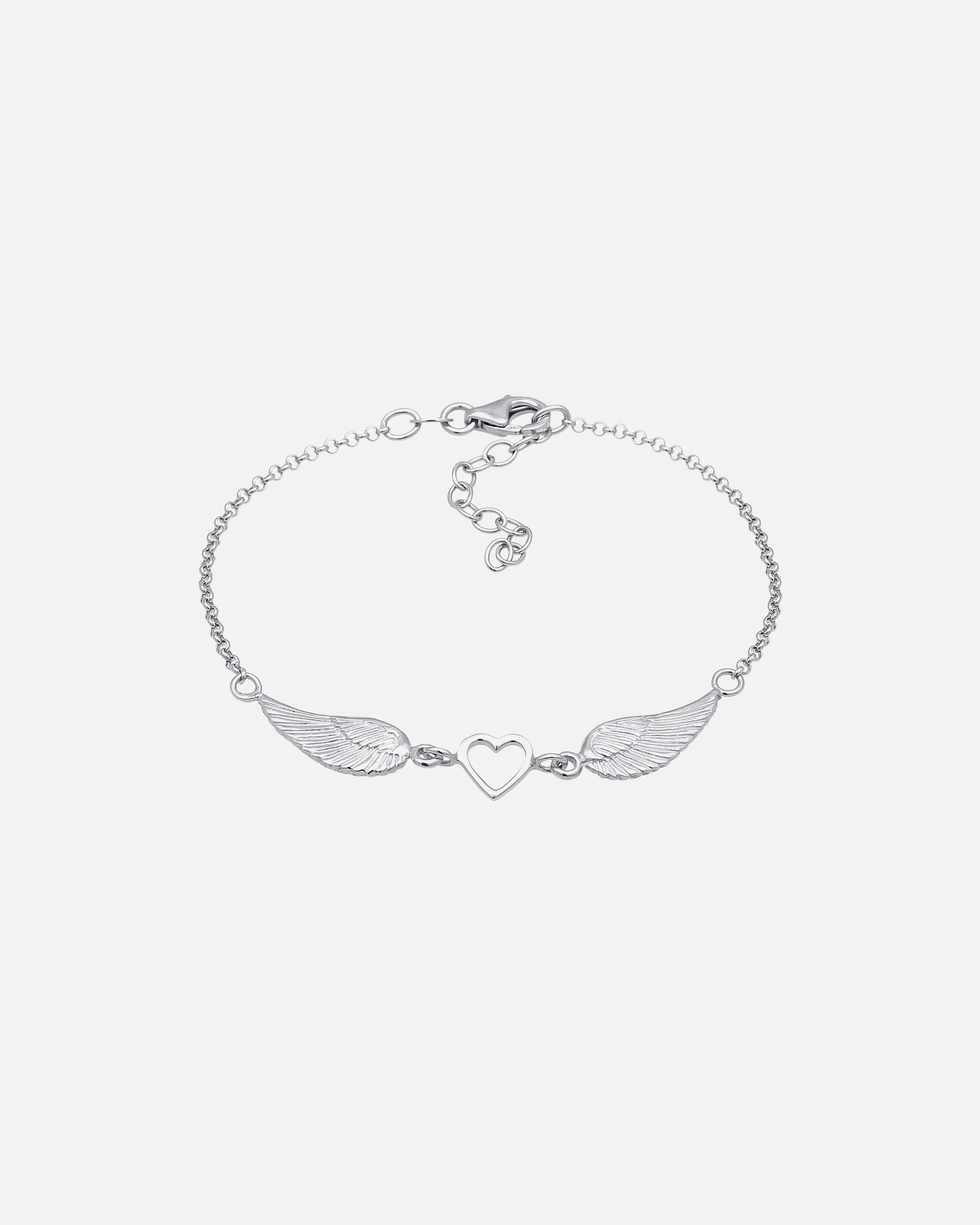 Armband für Weiblich Elli Herz Flügel 925 Sterling Silber 16