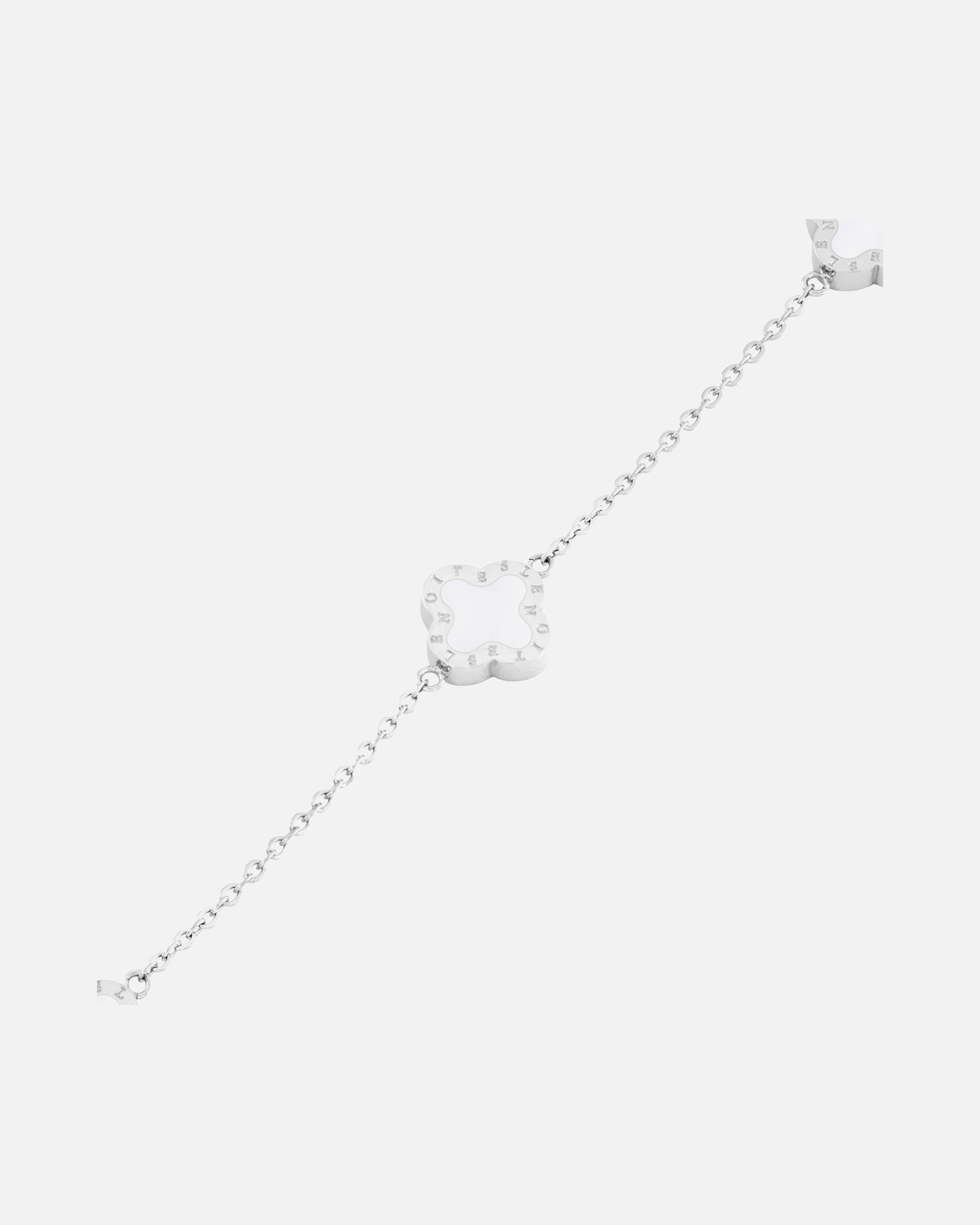 Armband für Weiblich Lenoites Armband 'Four-leaf Clover Mini' silver white