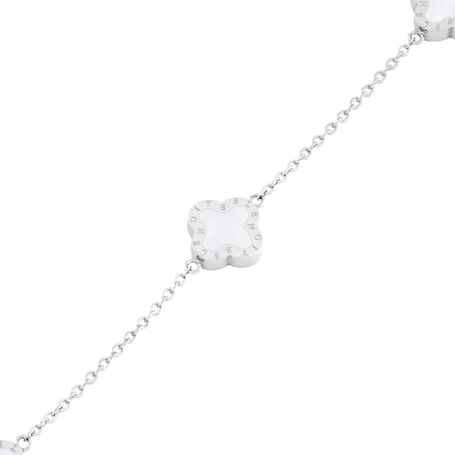 Lenoites Armband 'Four-leaf Clover Mini' silver white Grau Damen