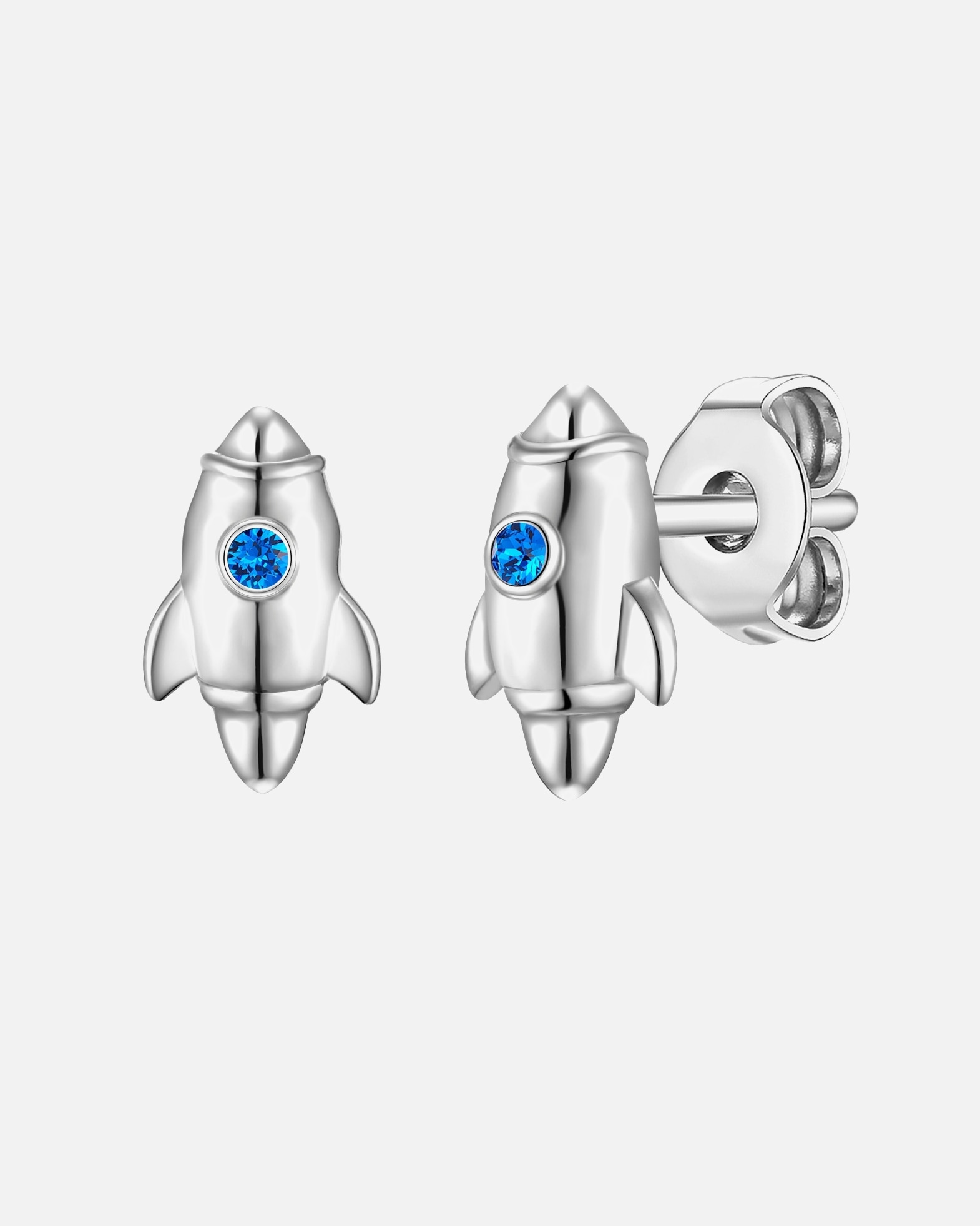 Ohrringe für Weiblich Glanzstücke München Ohrstecker Rakete Sterling Silber Zirkonia in Silber 9,3 mm