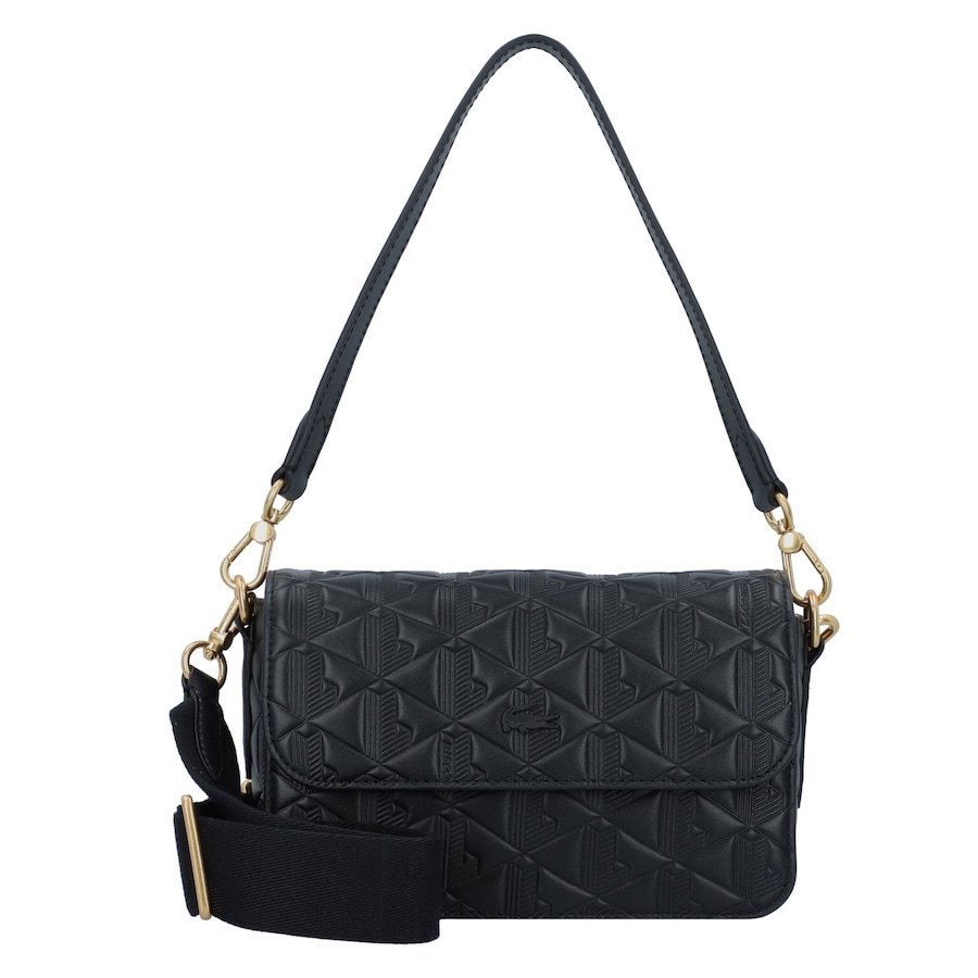 Lacoste Maheki Umhängetasche Leder 21 cm noir Schwarz Damen