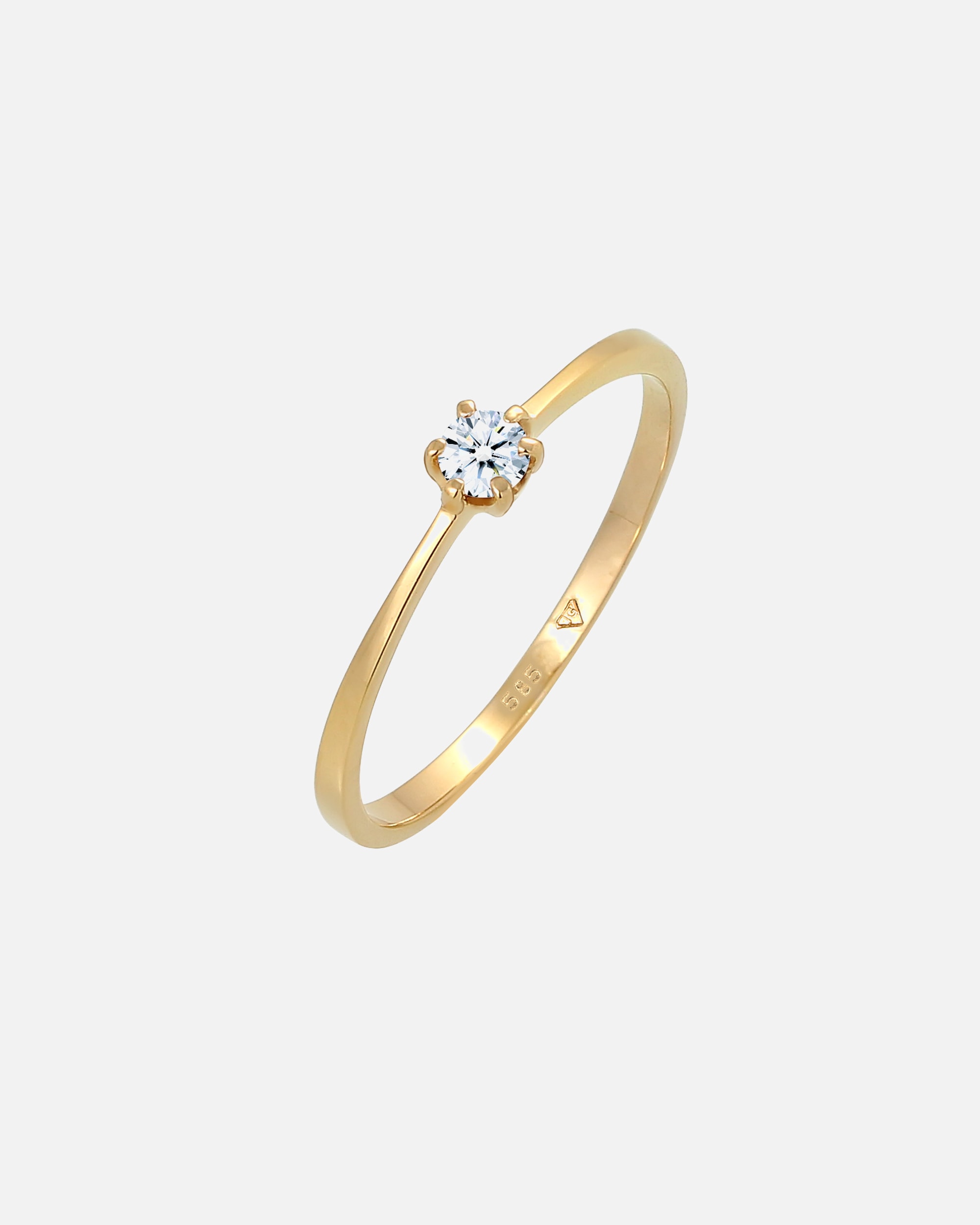 Ring für Weiblich Elli DIAMONDS Solitär Verlobung Diamant 0.11 ct. 585 Gelbgold 54