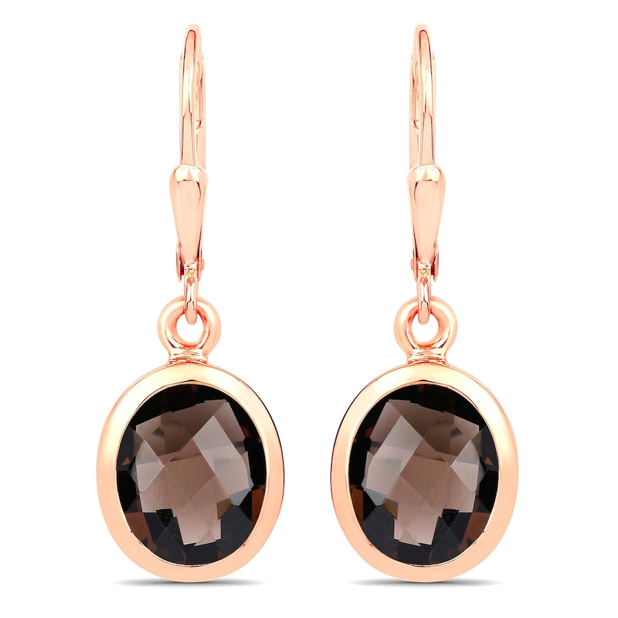 Vira Jewels Ohrhänger 925/- Sterling Silber Rauchquarz braun 4,6 ct. Rosé vergoldet Damen