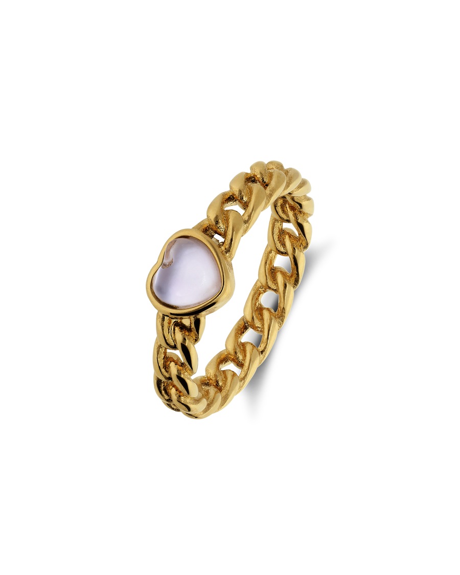 Lucardi Ring Stahl - Gelbgold legiert 57mm Damen
