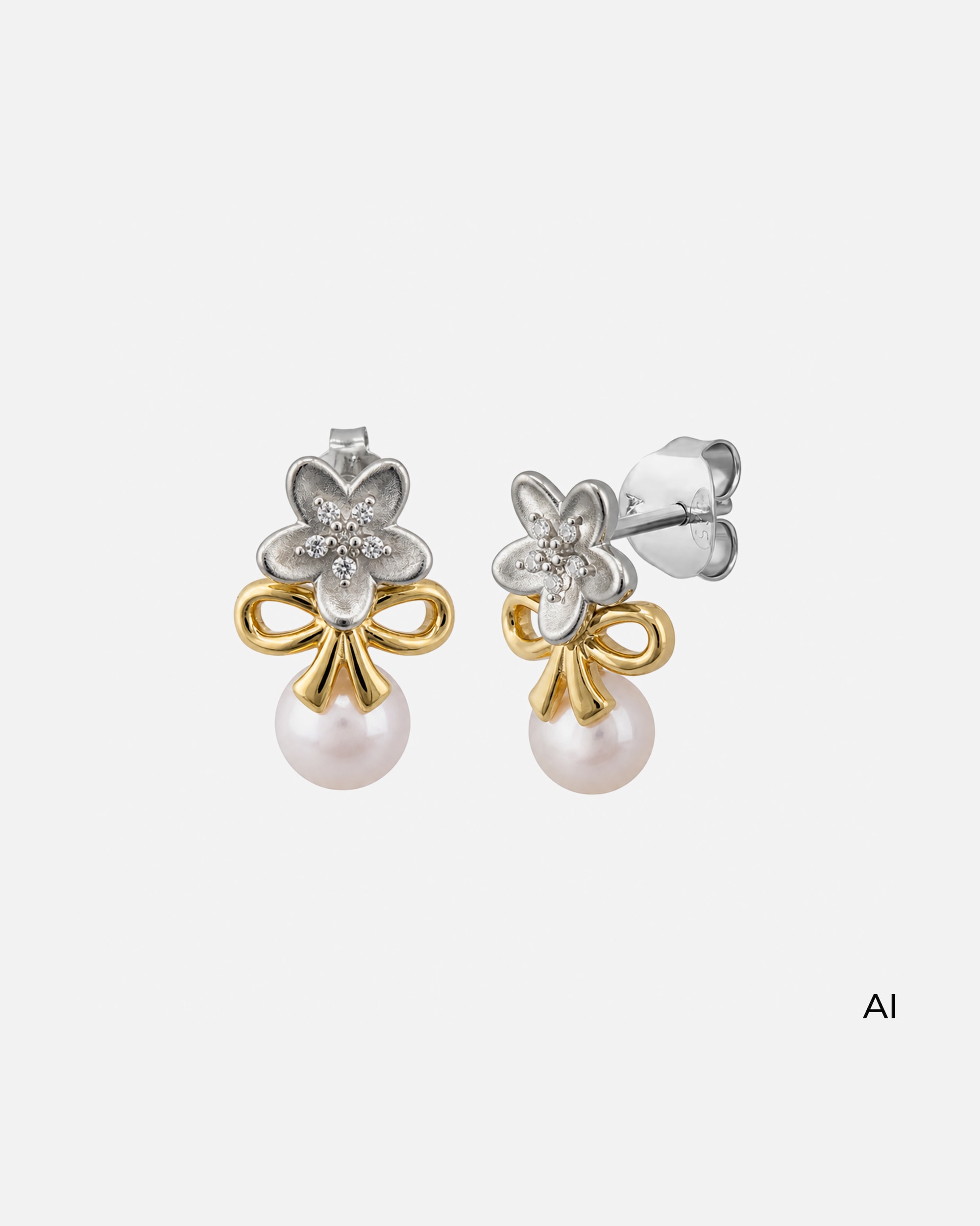 Ohrringe für Weiblich Celesta Ohrstecker 925/- Sterling Silber Zirkonia weiß gelb vergoldet