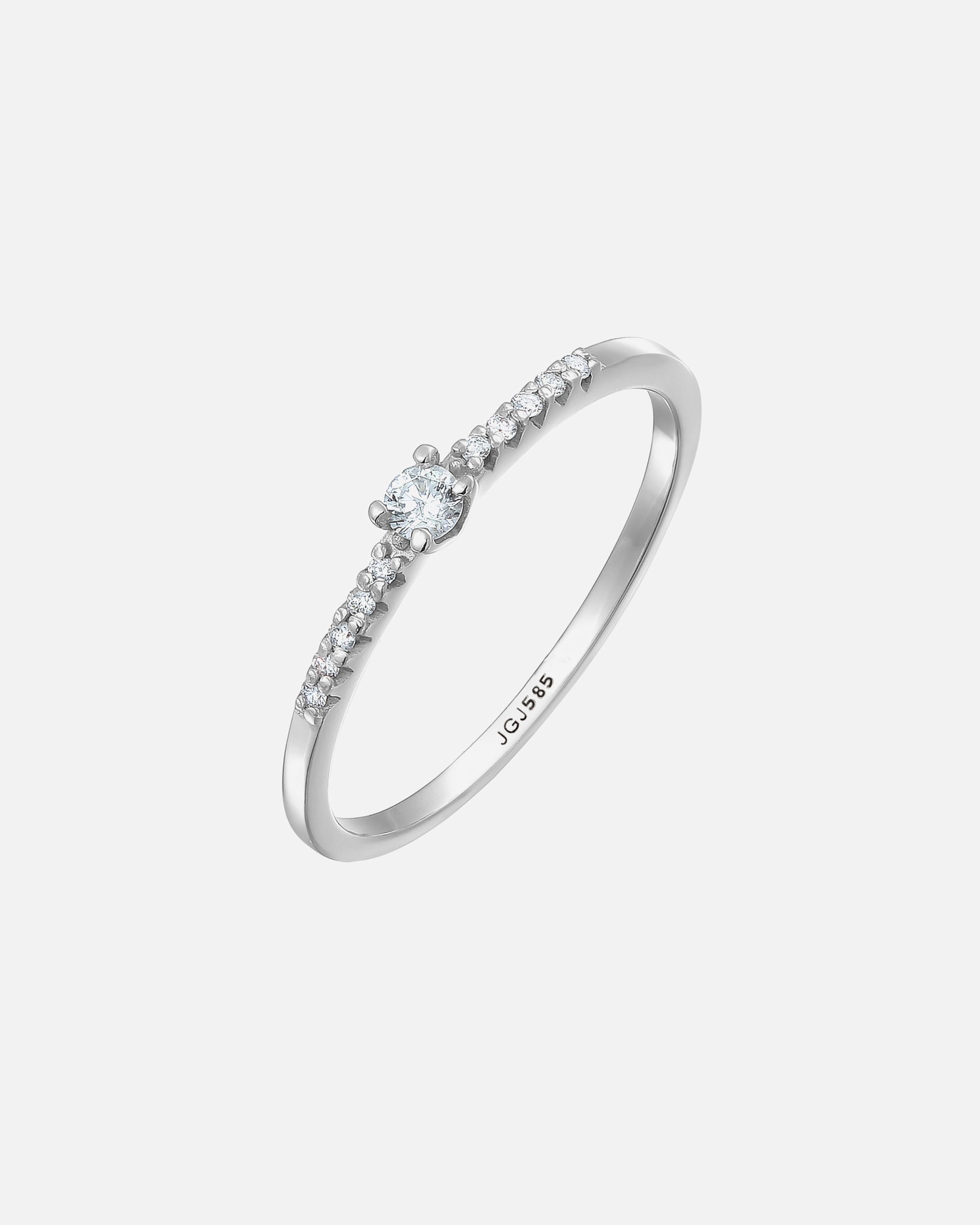 Ring für Weiblich Elli DIAMONDS Diamant Verlobung Hochzeit (0.11 ct) 585 Weißgold 58