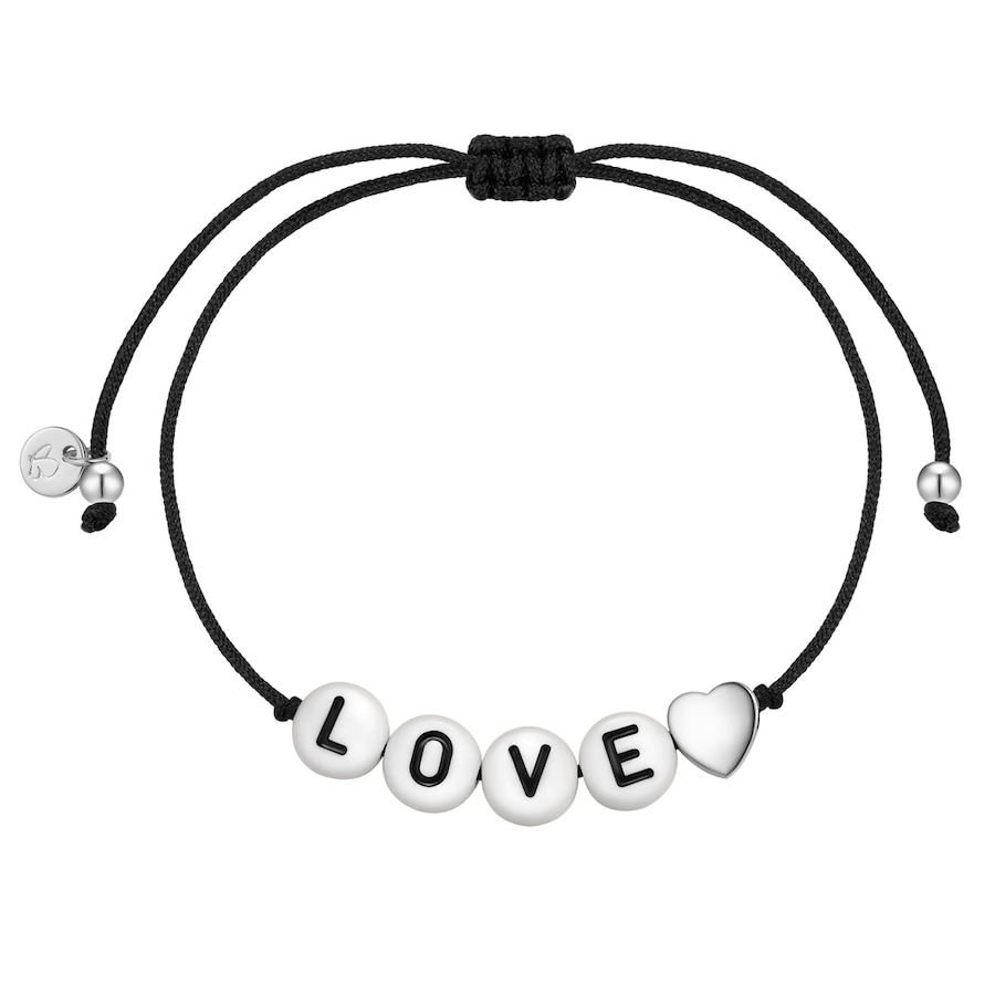 Glanzstücke München Armband Herz/LOVE aus Sterling Silber in silber 15,0 - 22,0 cm, flexibel einstellbar Damen