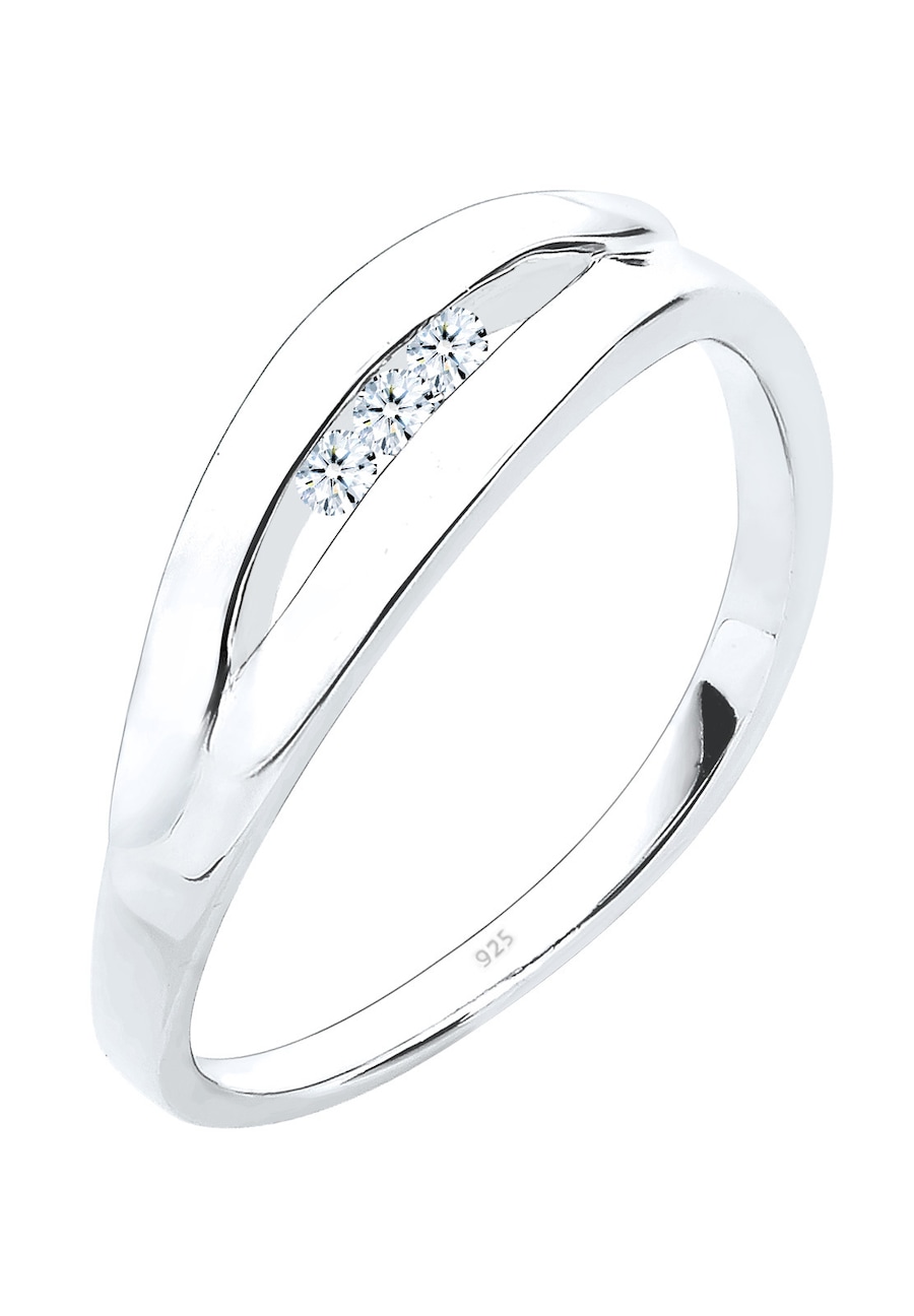 Elli DIAMONDS Klassisch Trio Diamant (0.09 ct.) 925 Silber 56 Damen
