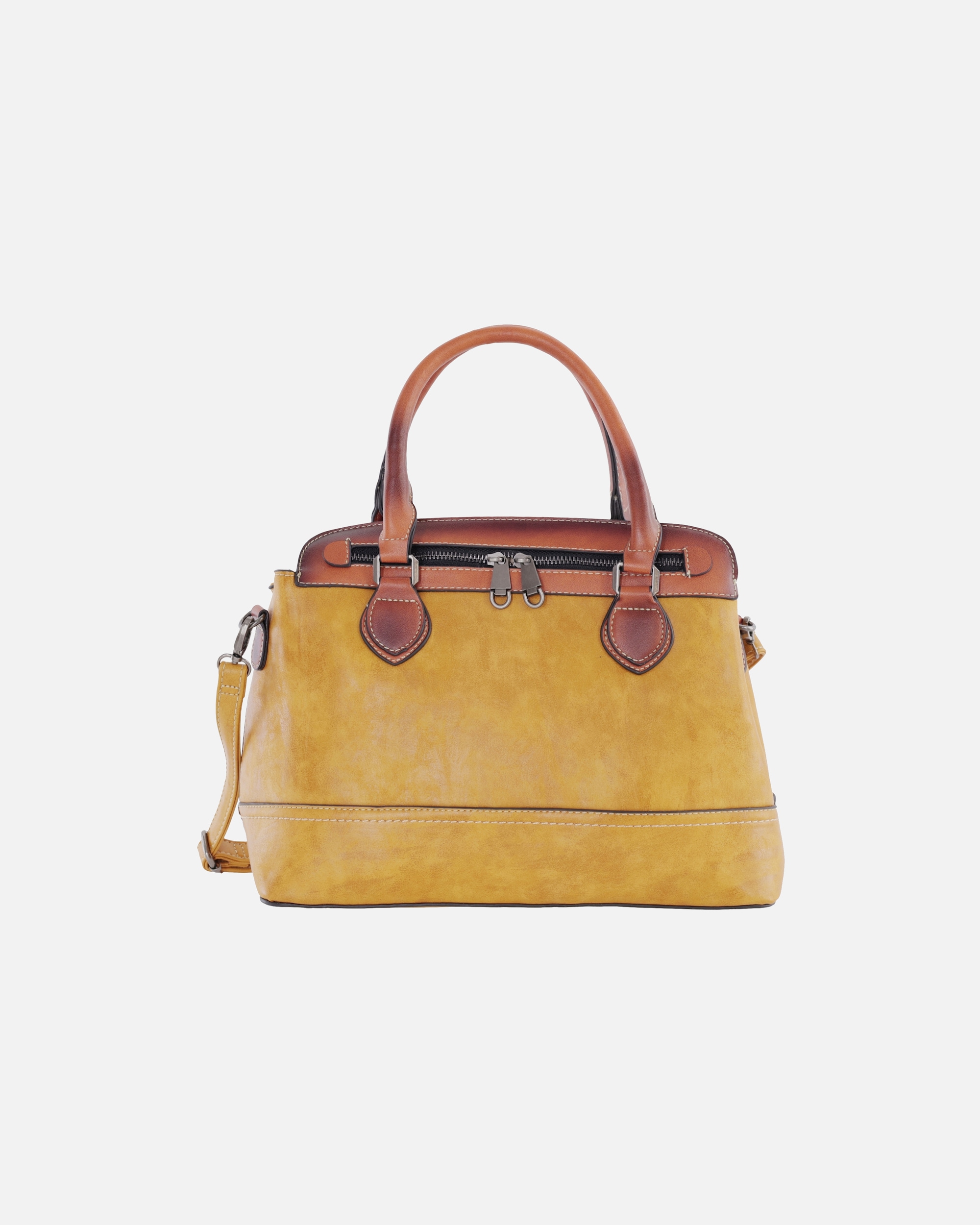 Handtasche für Unisex HARPA Henkeltasche VALERA mit zwei Hauptfächern und Handyfach gelb