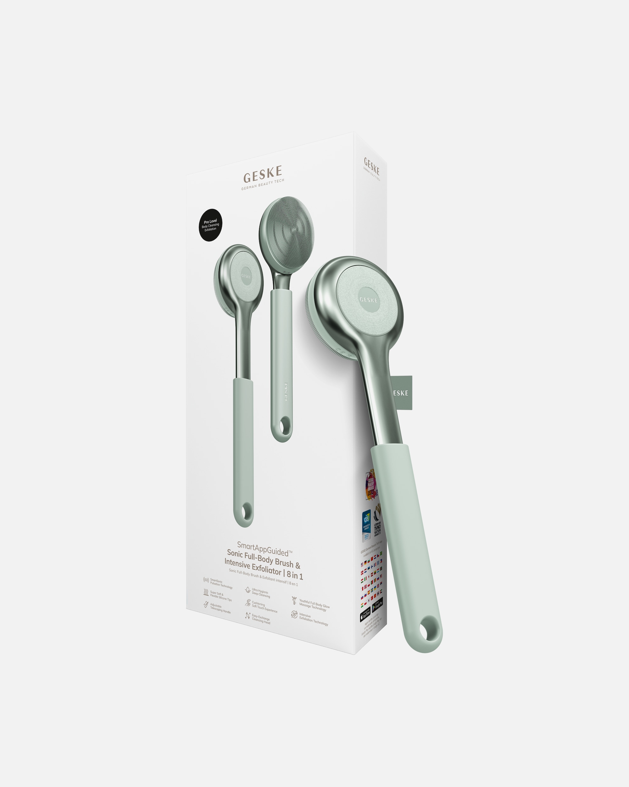 Reinigungsinstrument für Unisex GESKE GESKE Sonic Full-Body Brush & Intensive Exfoliator | 8 in 1 Green