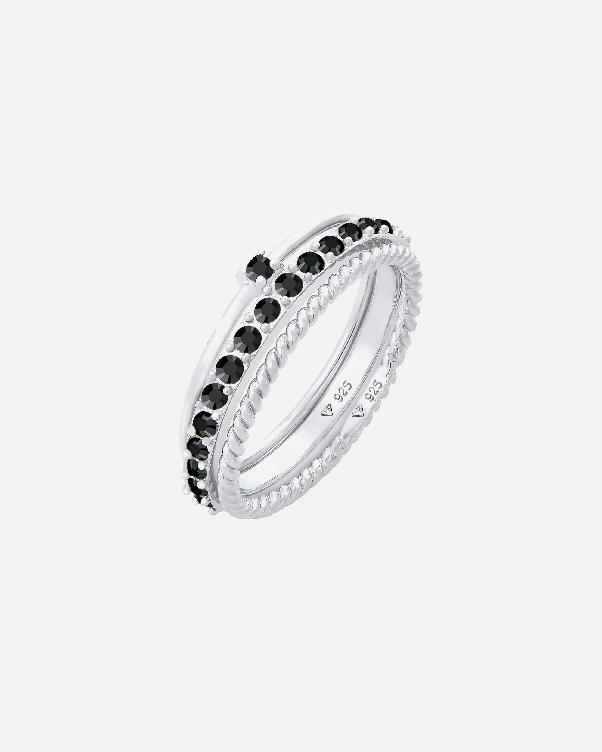 Ring für Weiblich Elli Stapelring 3er Set 925 Silber, mit Kristallen von Swarovski® 54