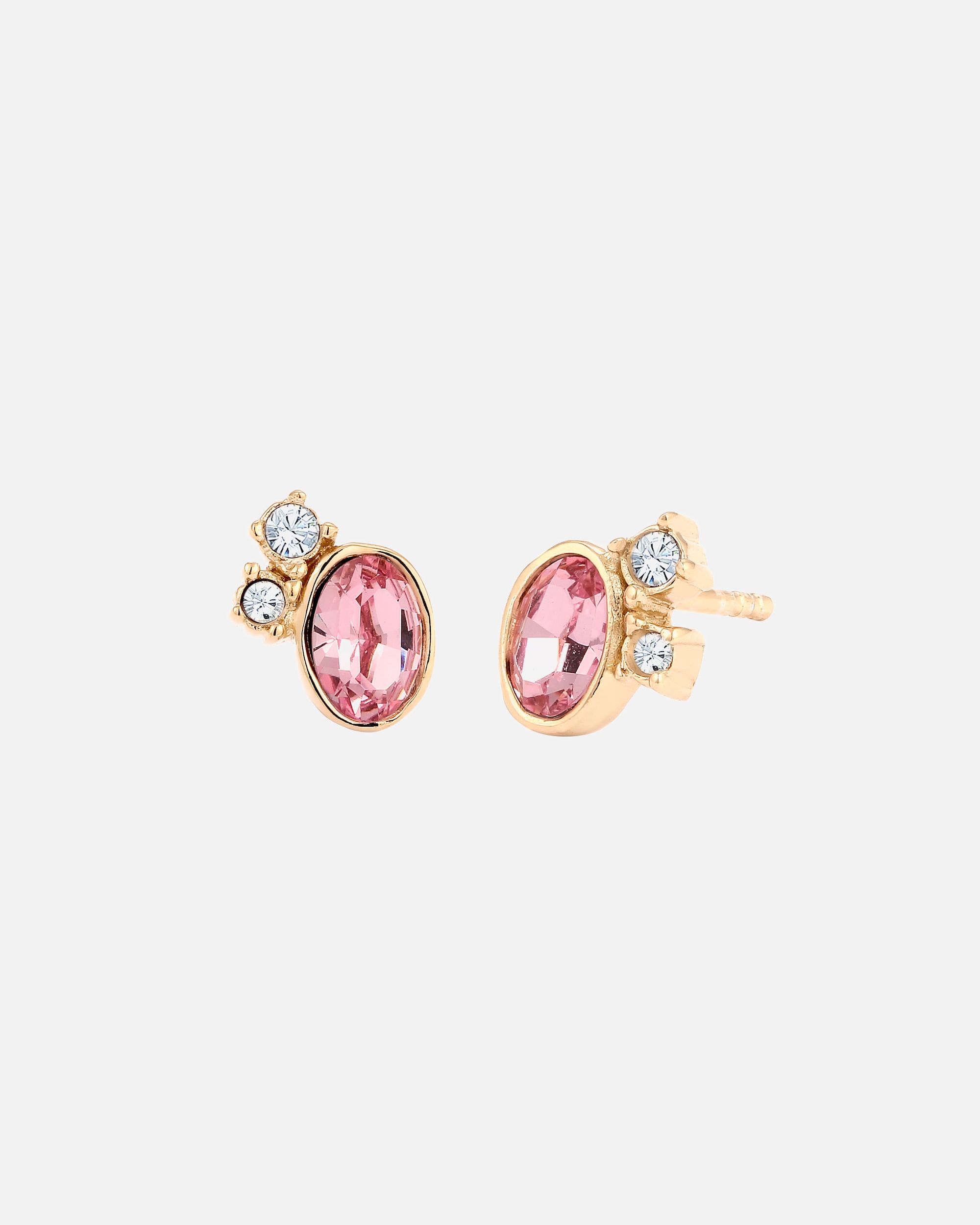 Ohrringe für Weiblich Elli Ohrstecker Oval Grau 925 Sterling Silber, mit Kristallen von Swarovski® goldfarben