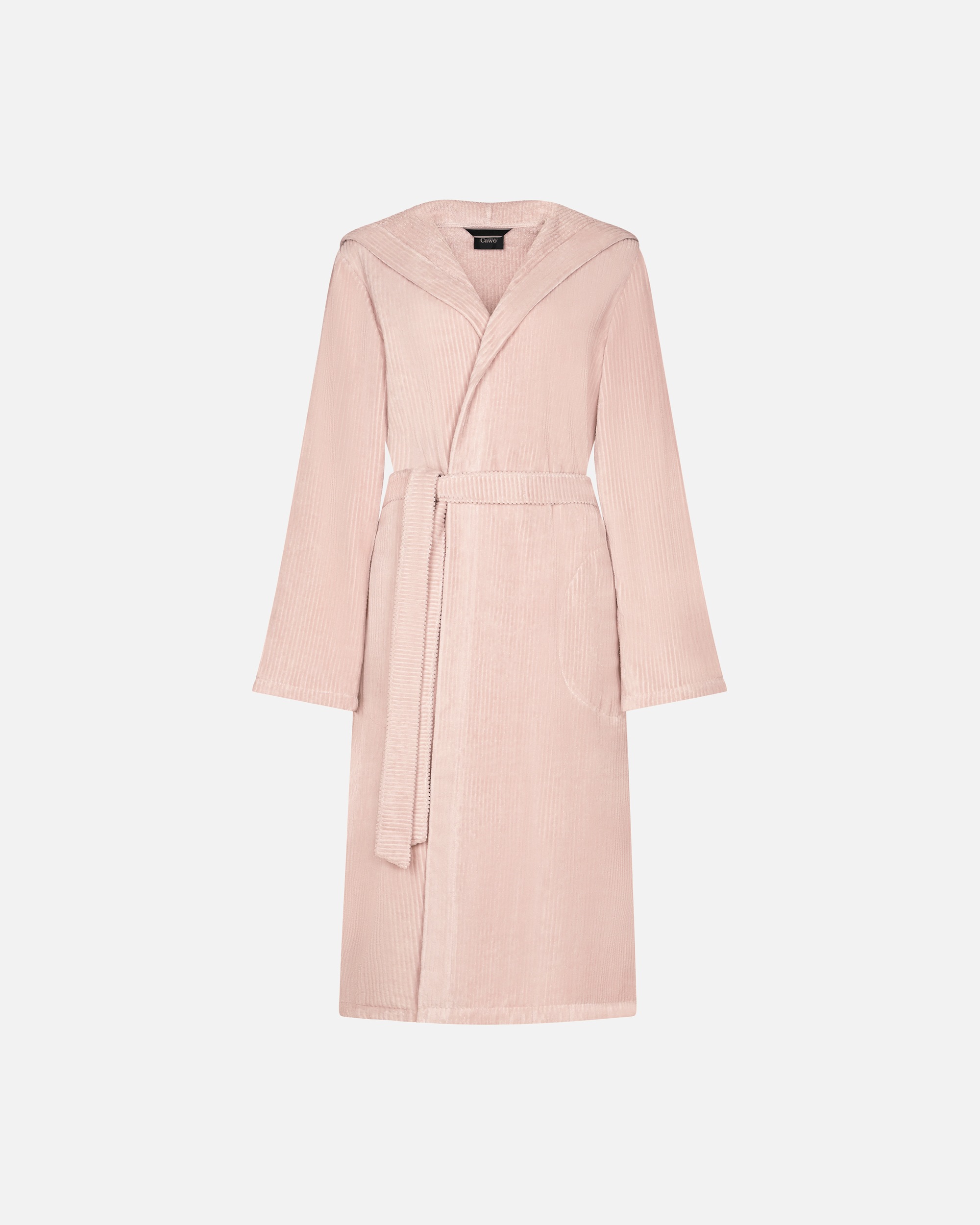 Bademantel für Unisex Cawö Cawö Bademäntel Damen Kapuze Cord-Optik 6140 puder - 383 L