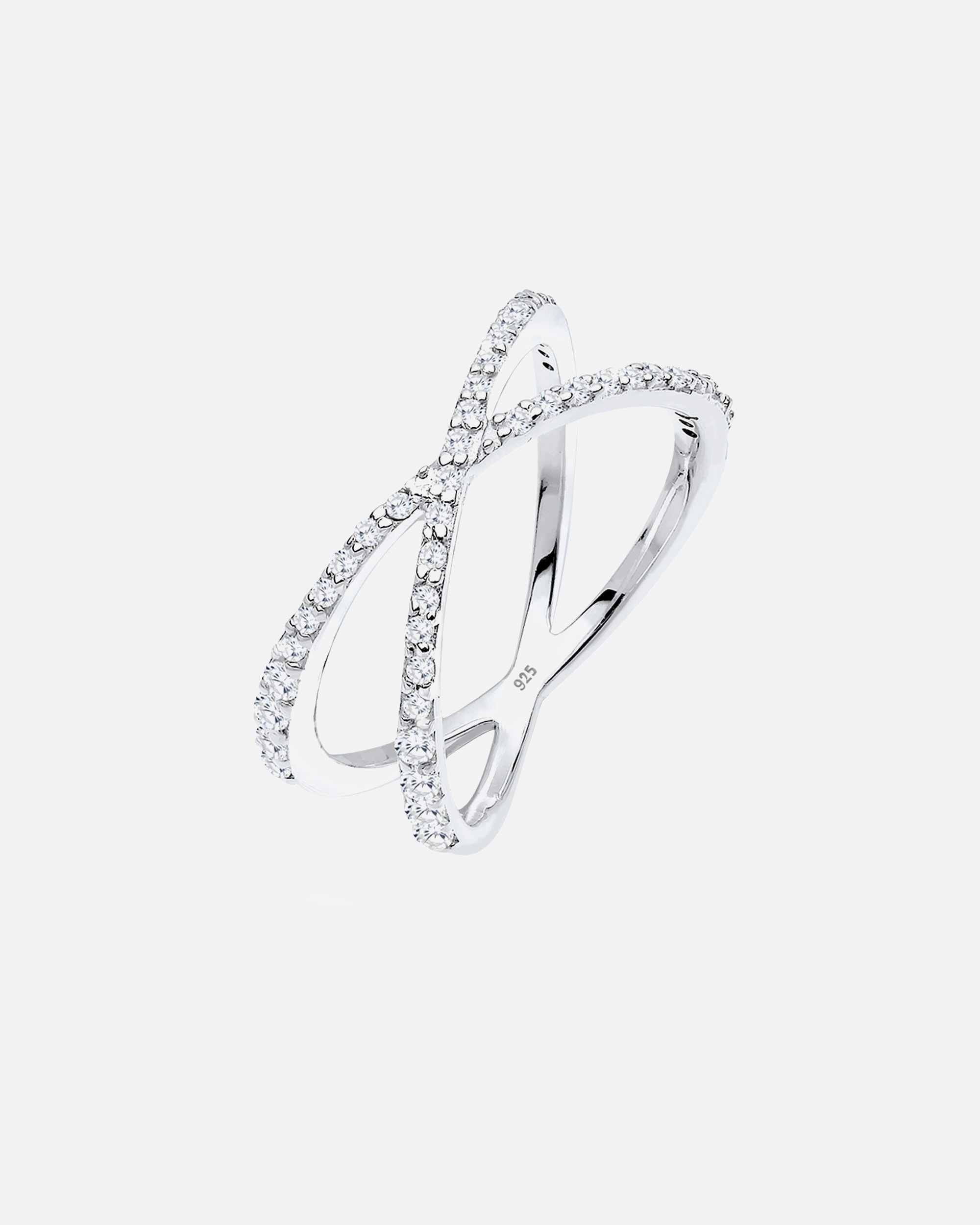 Ring für Weiblich Elli Kreuz Symbol Zirkonia 925 Sterling Silber 52