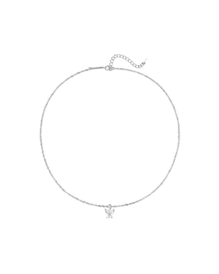 Hey Happiness Schmetterling-Kette aus 925 Sterling Silber – Hypoallergen 46 Damen