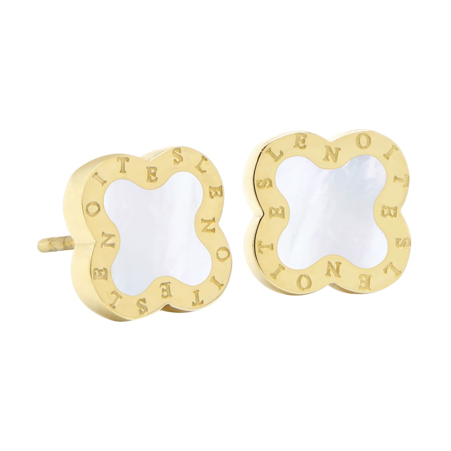 Lenoites Ohrhänger 'Four-leaf Clover Mini' gold white Hellbraun Damen