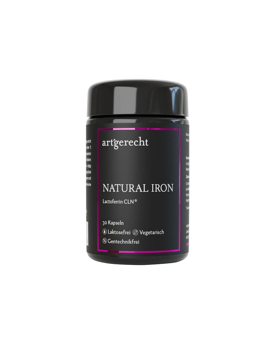 art‘gerecht NATURAL IRON – Eisen kombiniert mit Lactoferrin und Vitamin C 30 Kapseln 14.4 g