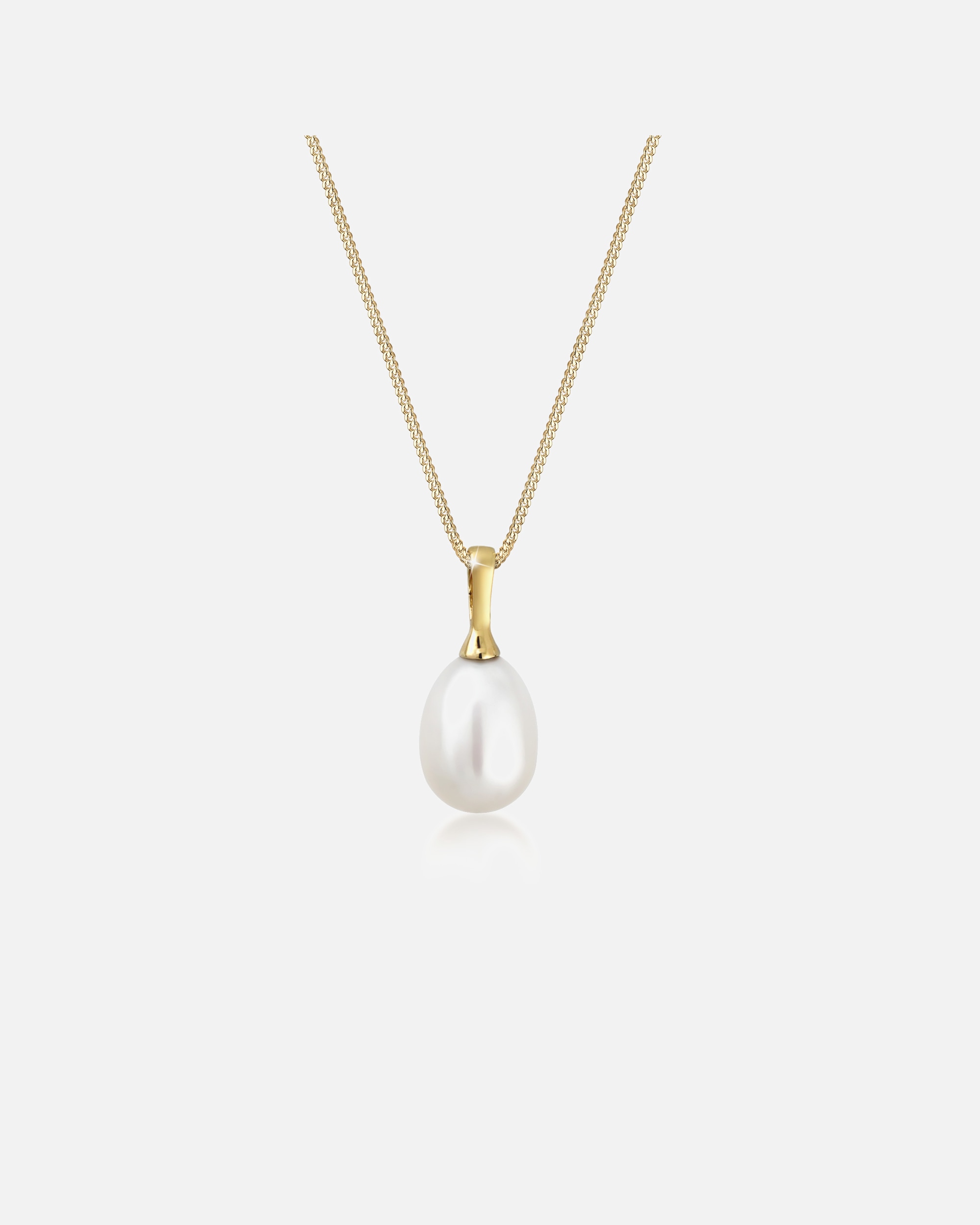 Halskette für Weiblich Elli PREMIUM Süßwasserzuchtperle Anhängerkette 375er Gelbgold 45