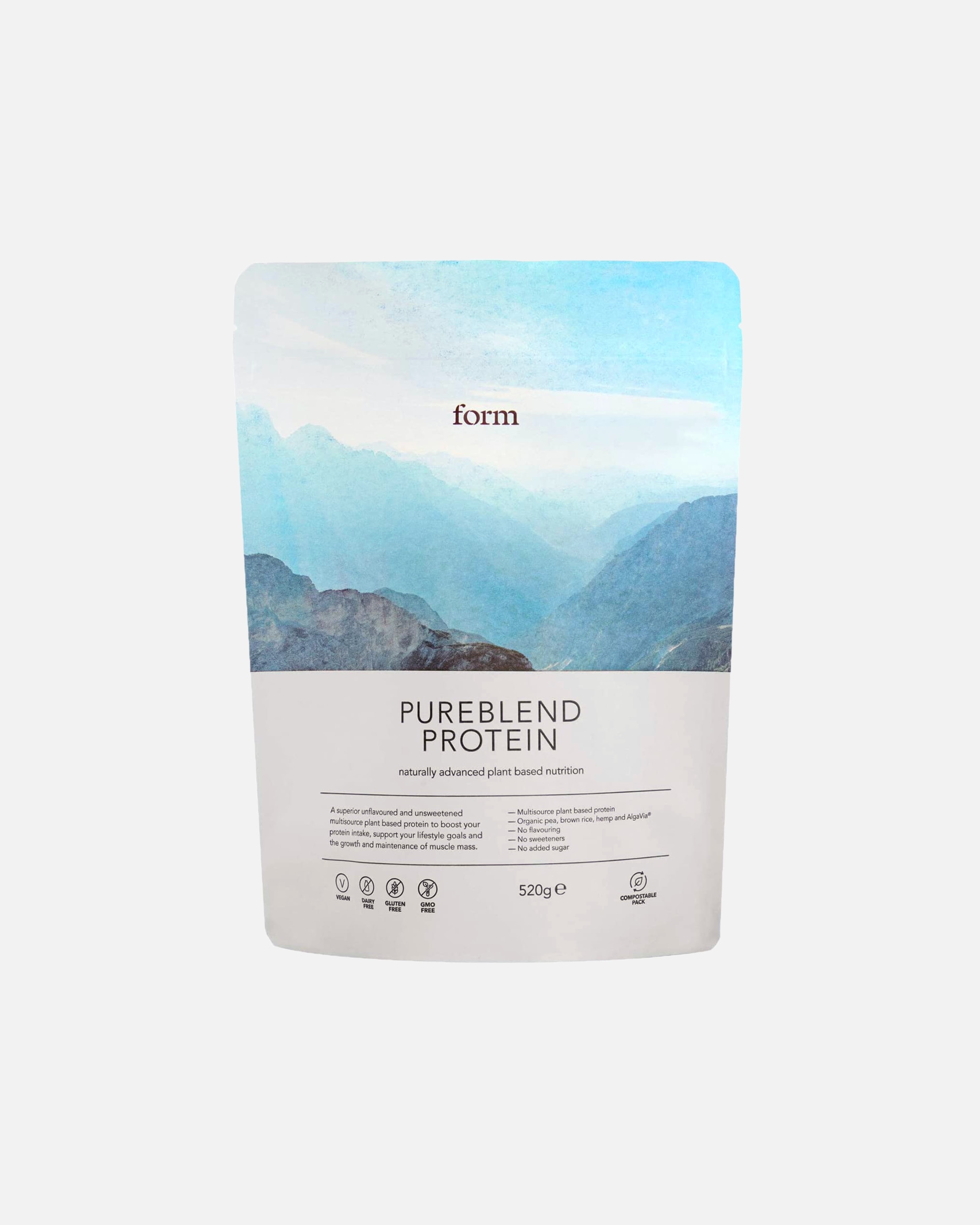 Protein & Shakes für Unisex Form Nutrition Default Brand Line PUREBLEND PROTEIN – neutrales pflanzliches Proteinpulver 520 g Pulver