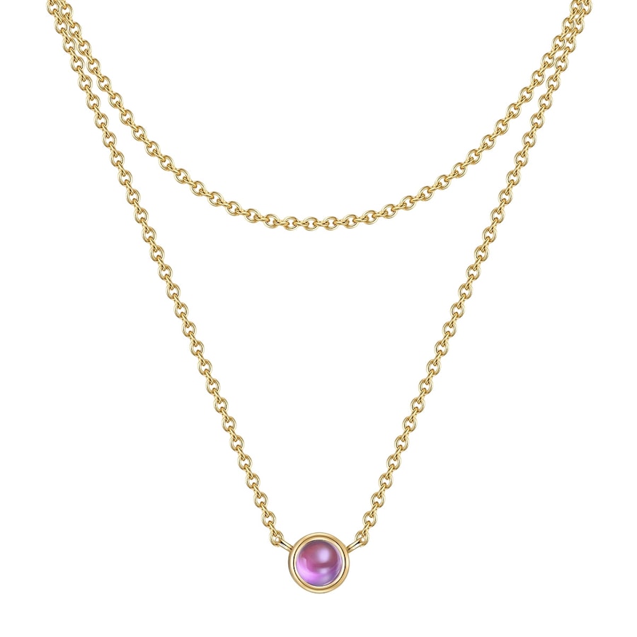 Glanzstücke München Halskette Sterling Silber Amethyst in Gelbgold Gold Damen