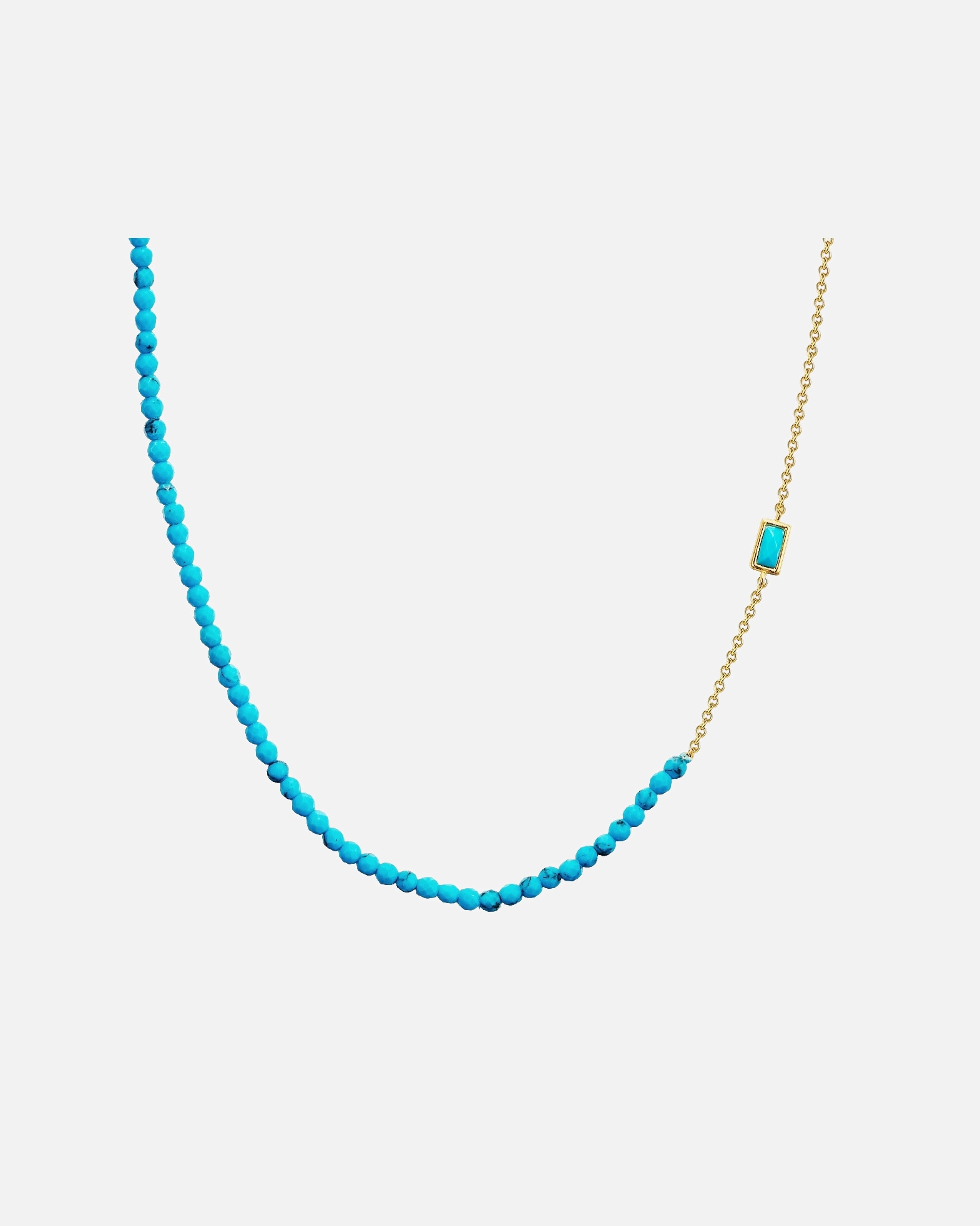 Halskette für Weiblich Glanzstücke München Halskette Sterling Silber Türkis (rek.) in Gelbgold 40,0 cm Basiskette + 5,0 cm Verlängerung