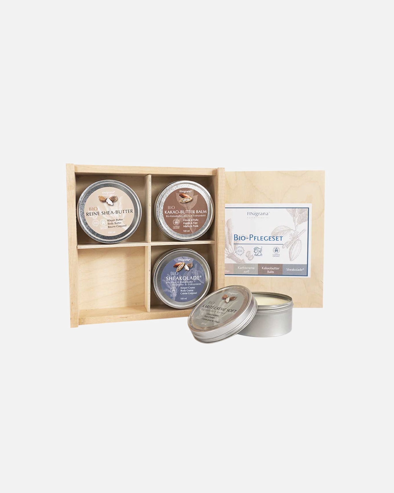 Körperbutter für Weiblich Finigrana Shea und Kakaobutter - Pflege-Set 4x 400 ml