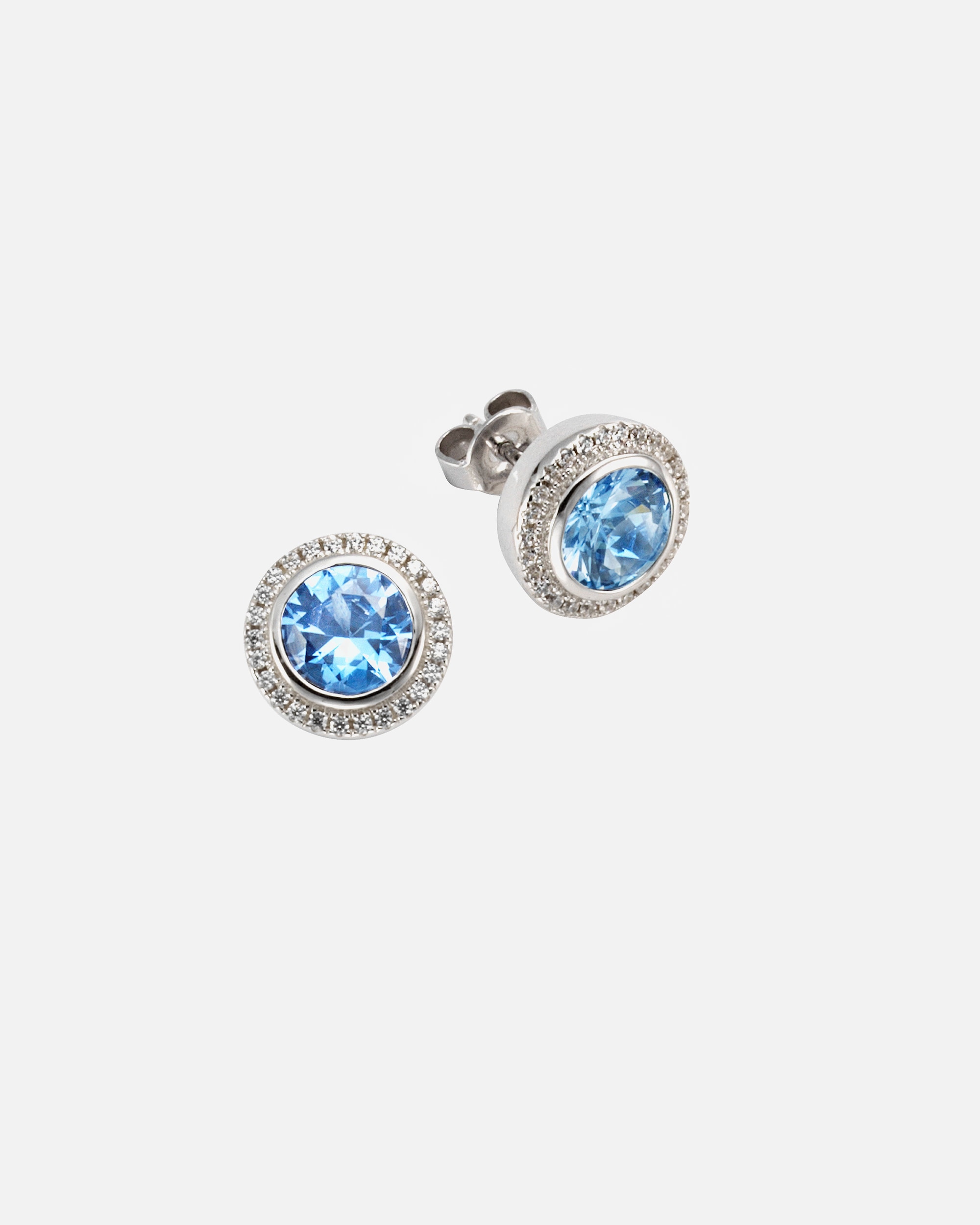Ohrringe für Weiblich Celesta Ohrring 925/- Sterling Silber sy. Blautopas blau Silbergrau