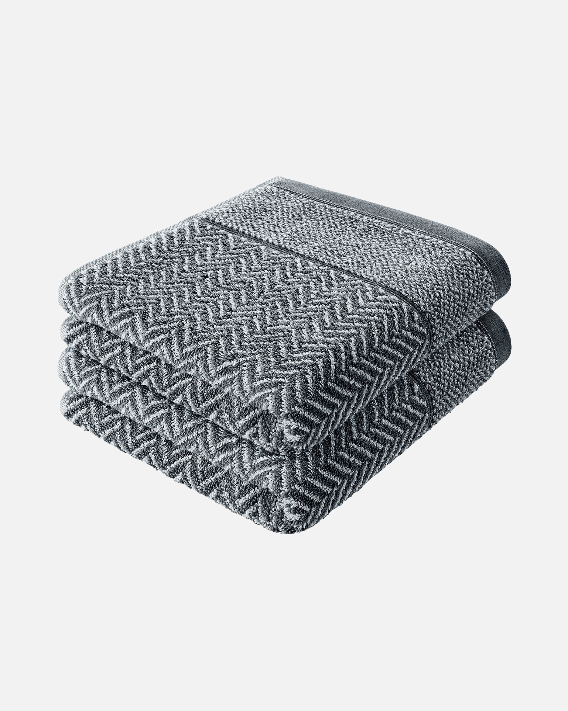 Handtuch für Unisex Herzbach Home Default Brand Line Duschtuch Italiana 2er-Set gemustert Anthrazit