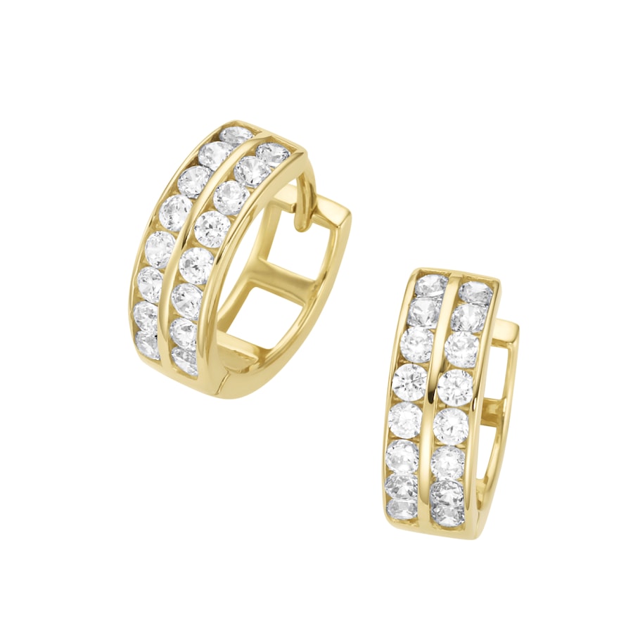 Luigi Merano Creolen mit Zirkonia in Kanalfassung, Gold 375 Onesize Damen