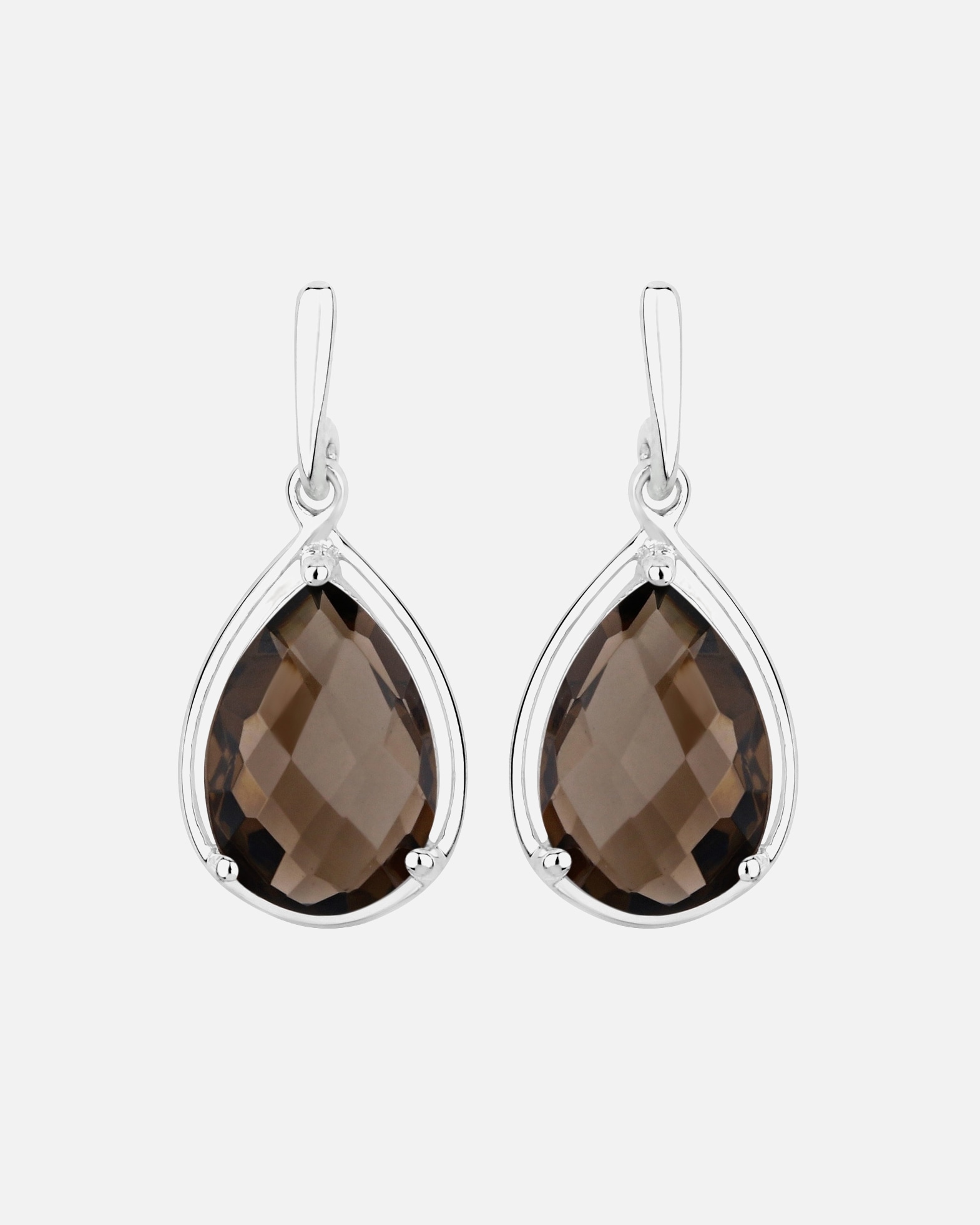 Ohrringe für Weiblich Rafaela Donata Ohrringe Sterling Silber Amethyst in Silber Brown