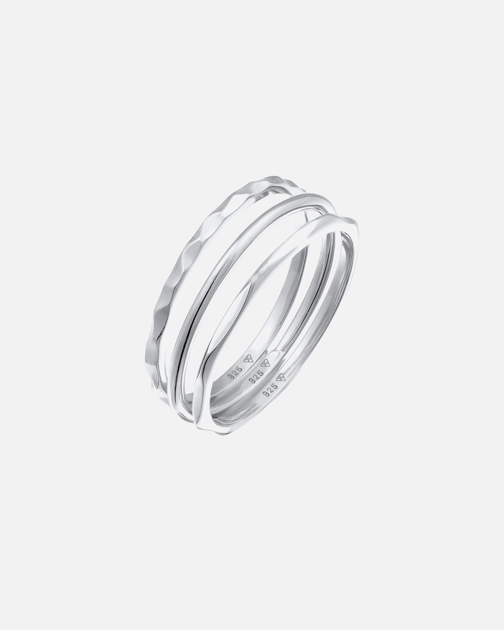 Ring für Weiblich Elli Stapelringe Stacking Bandring 3er Set 925 Silber 52