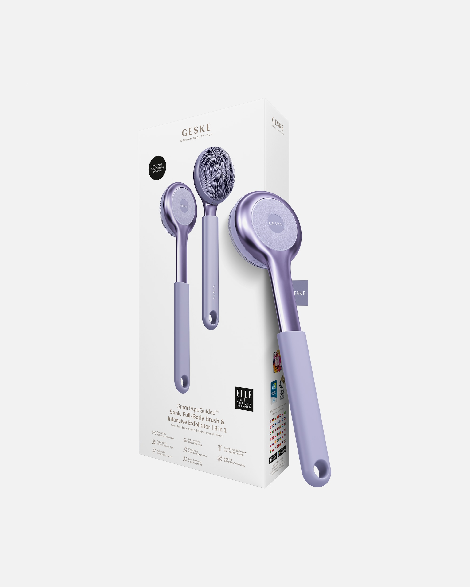 Reinigungsinstrument für Unisex Geske GESKE Sonic Full-Body Brush & Intensive Exfoliator | 8 in 1 Purple