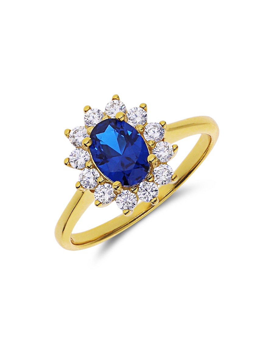 Lucardi Ring 925 Silber - Silberfarbig Gold 57mm Damen