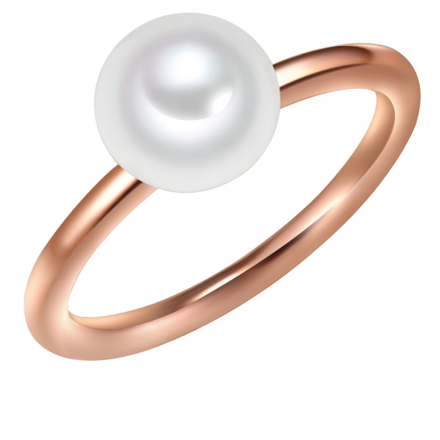 Valero Pearls Ring Sterling Silber Süßwasser-Zuchtperle in Roségold 54 Damen