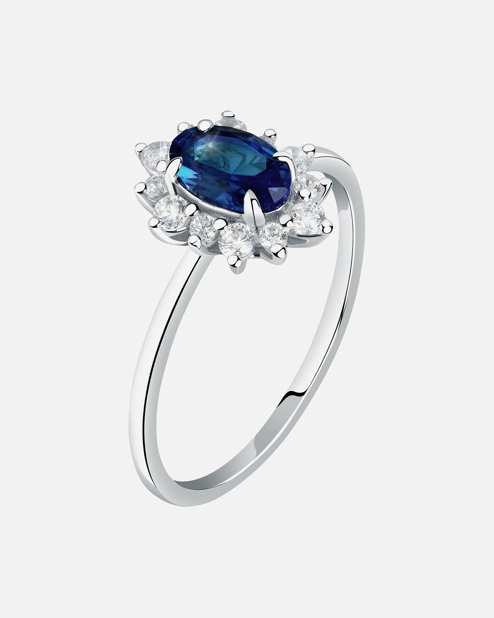 Ring für Weiblich Live Diamond Damenring 375er Weißgold, recycelt 56