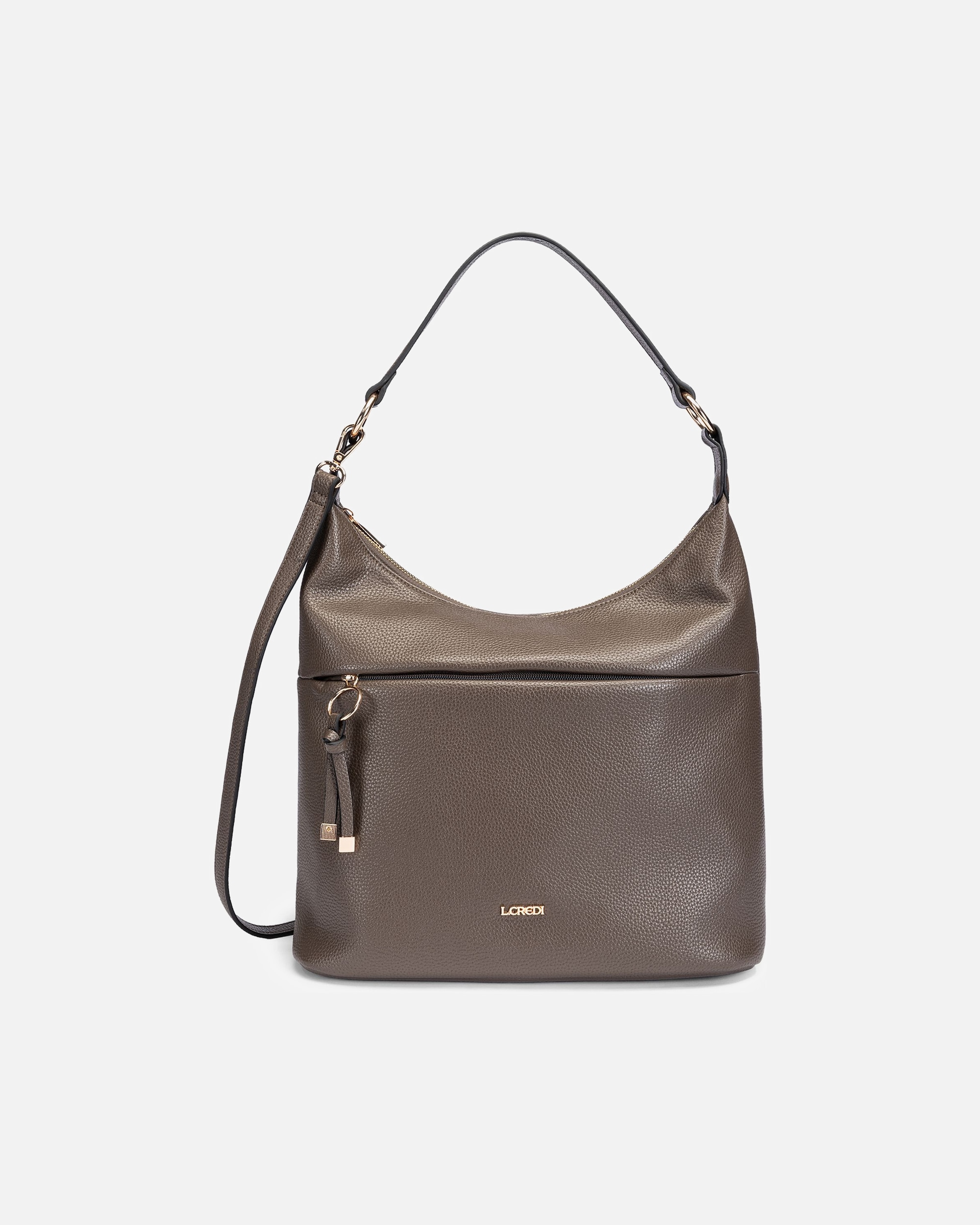 Clutch für Weiblich L.CREDI Maite Schultertasche dark taupe
