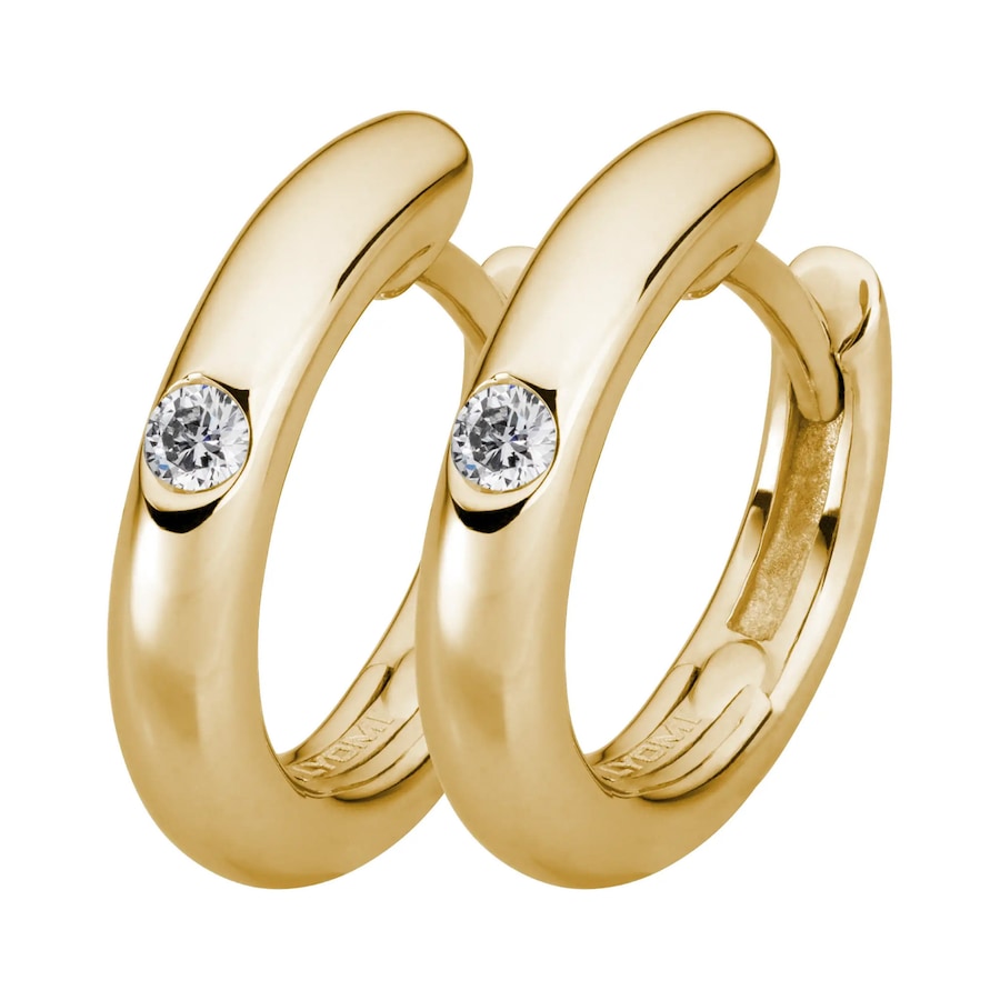 Lyomi Klappcreolen 585/- Gold Diamant Lab Grown weiß 0,06ct. gelb vergoldet Damen
