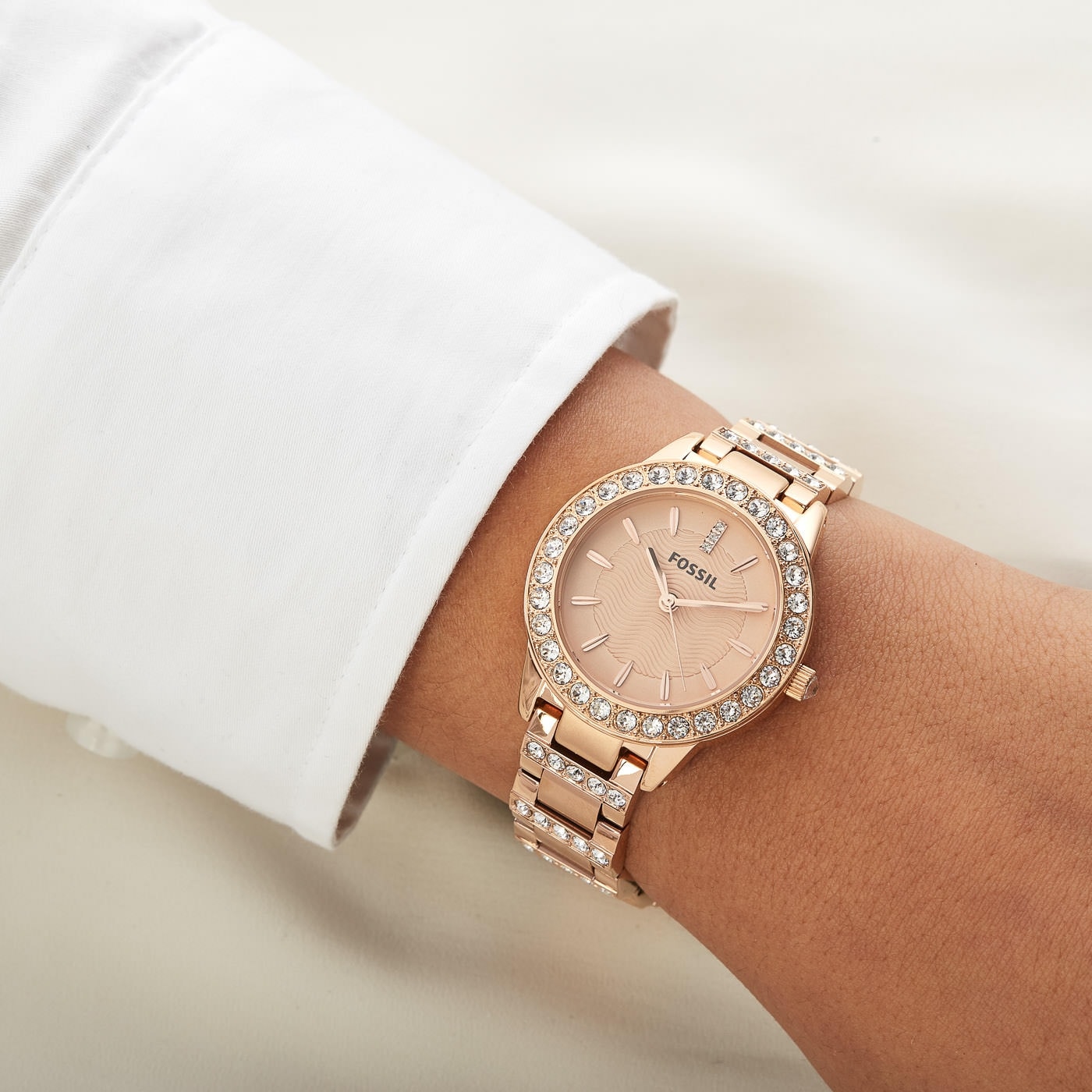 Armbanduhr Fossil Damenuhr Schwarz Glitzer Fossil Damenuhr Glitzer