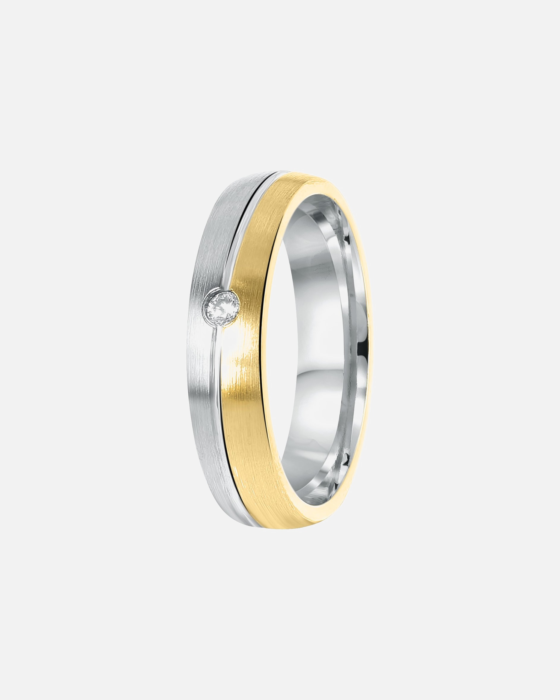 Ring für Weiblich Lucardi Ringe 'Zaragoza' 925 Silber - silbern-goldfarbig 52mm