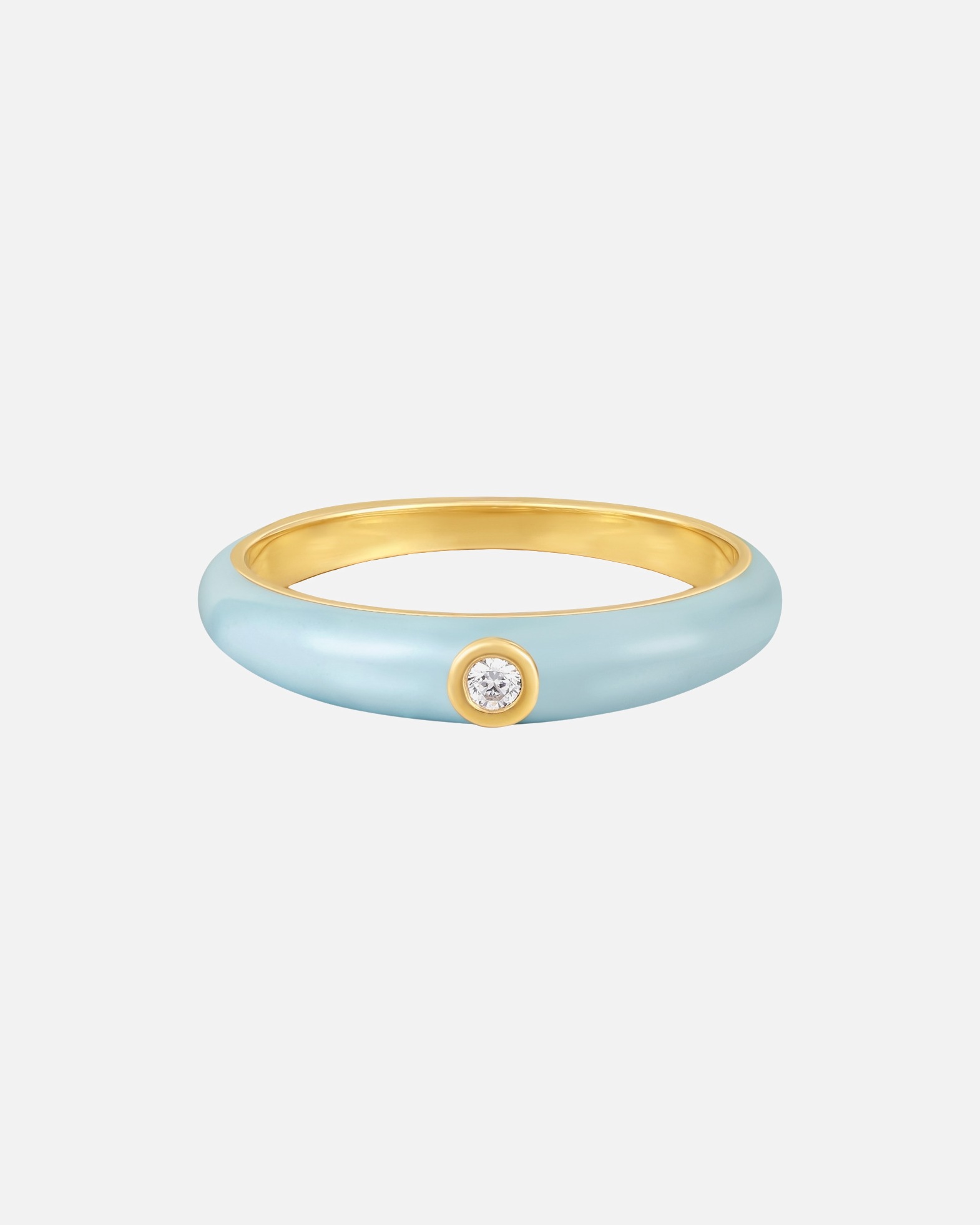 Ring für Weiblich Glanzstücke München Ring Sterling Silber gelbgold Zirkonia weiß Emaille blau 60